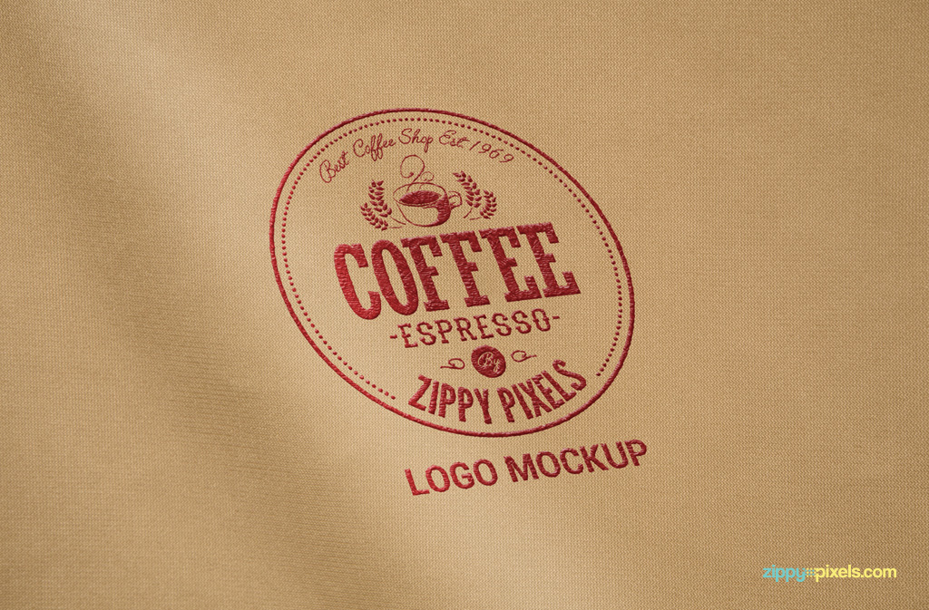 Free logo mockup in PSD format.