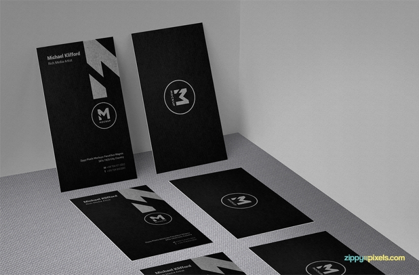 free business card mock-up with a variety of arrangements