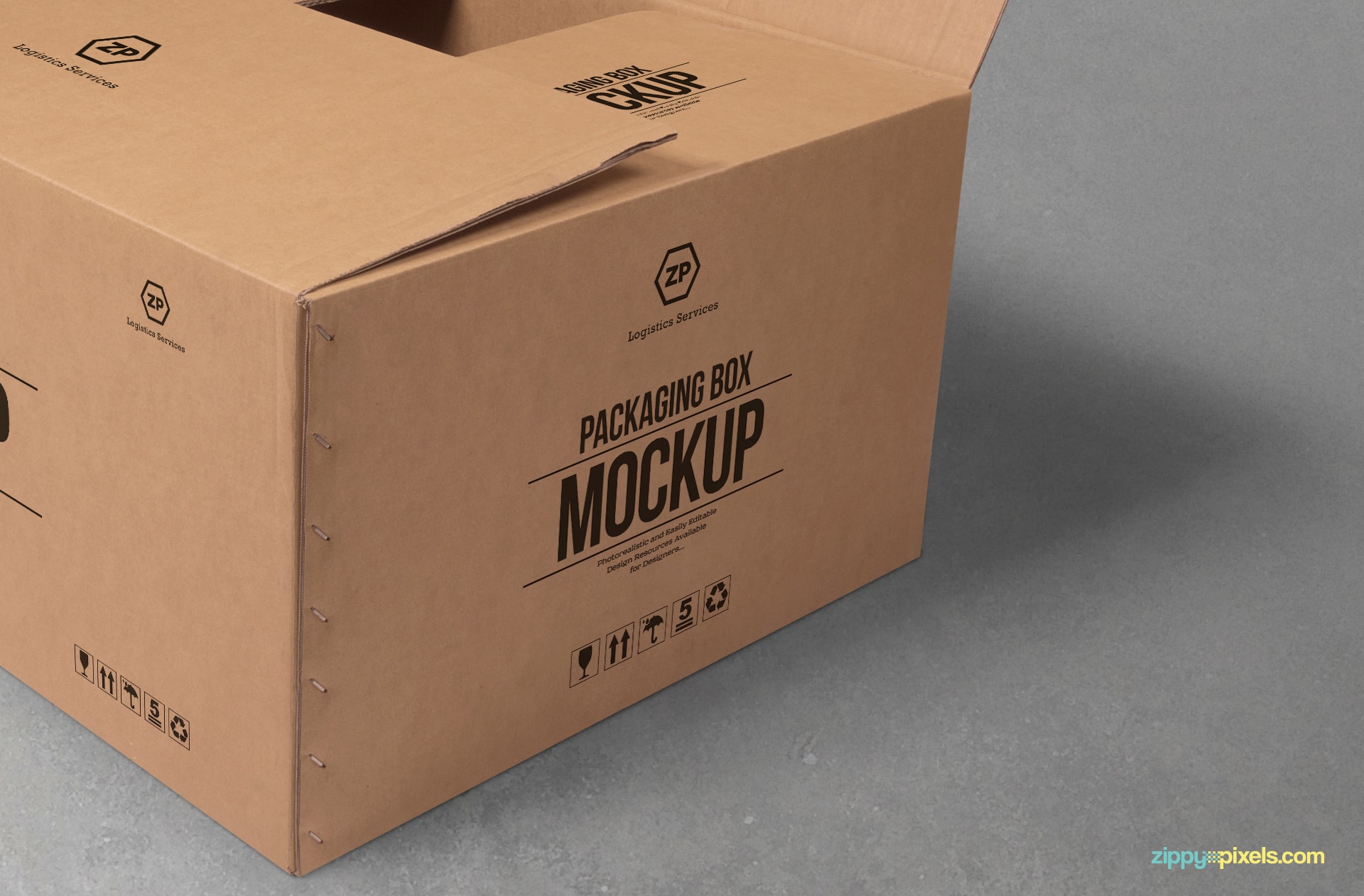 free box mockup with customizable logo designs