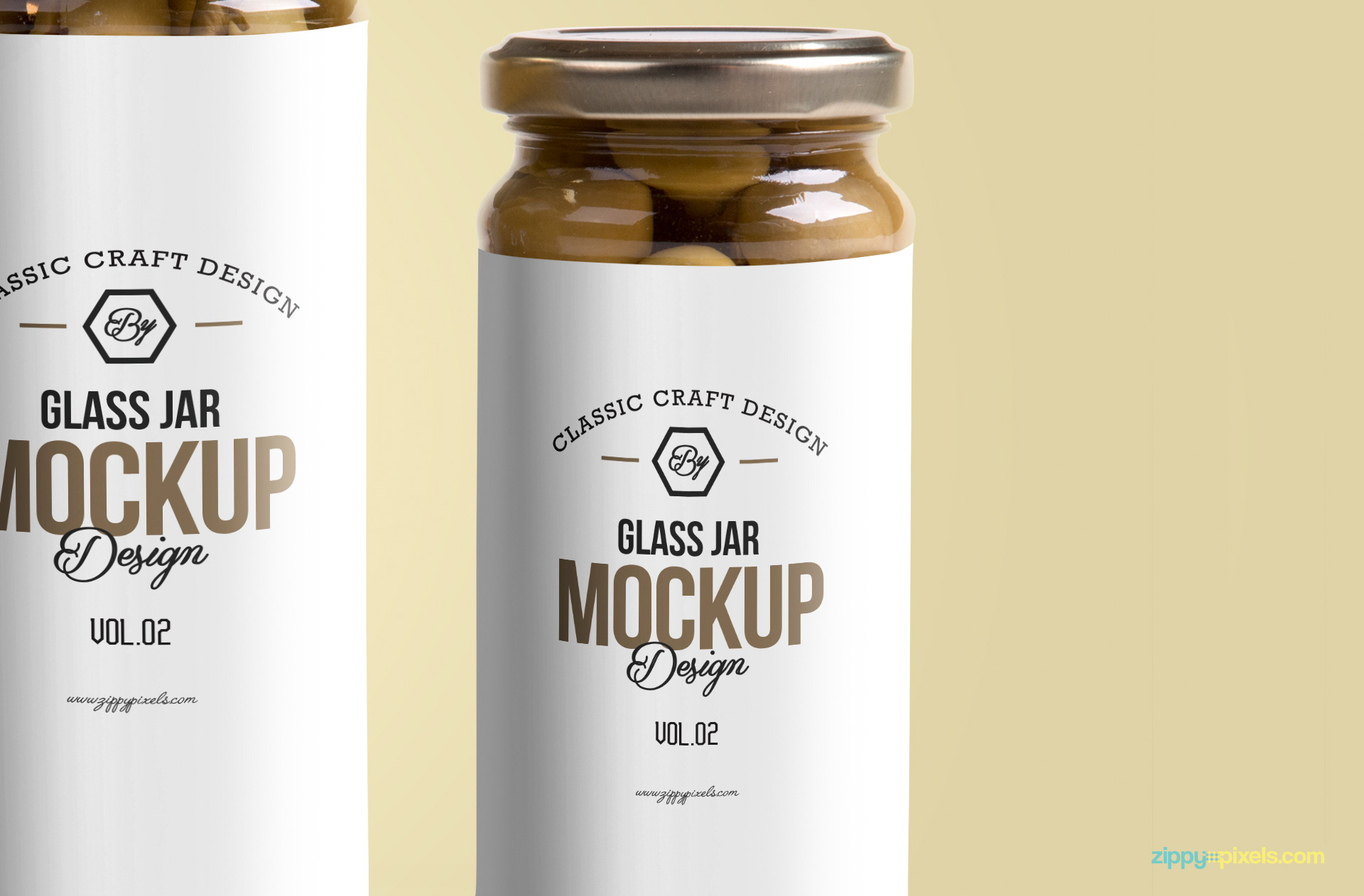 glass jar design mockup for free