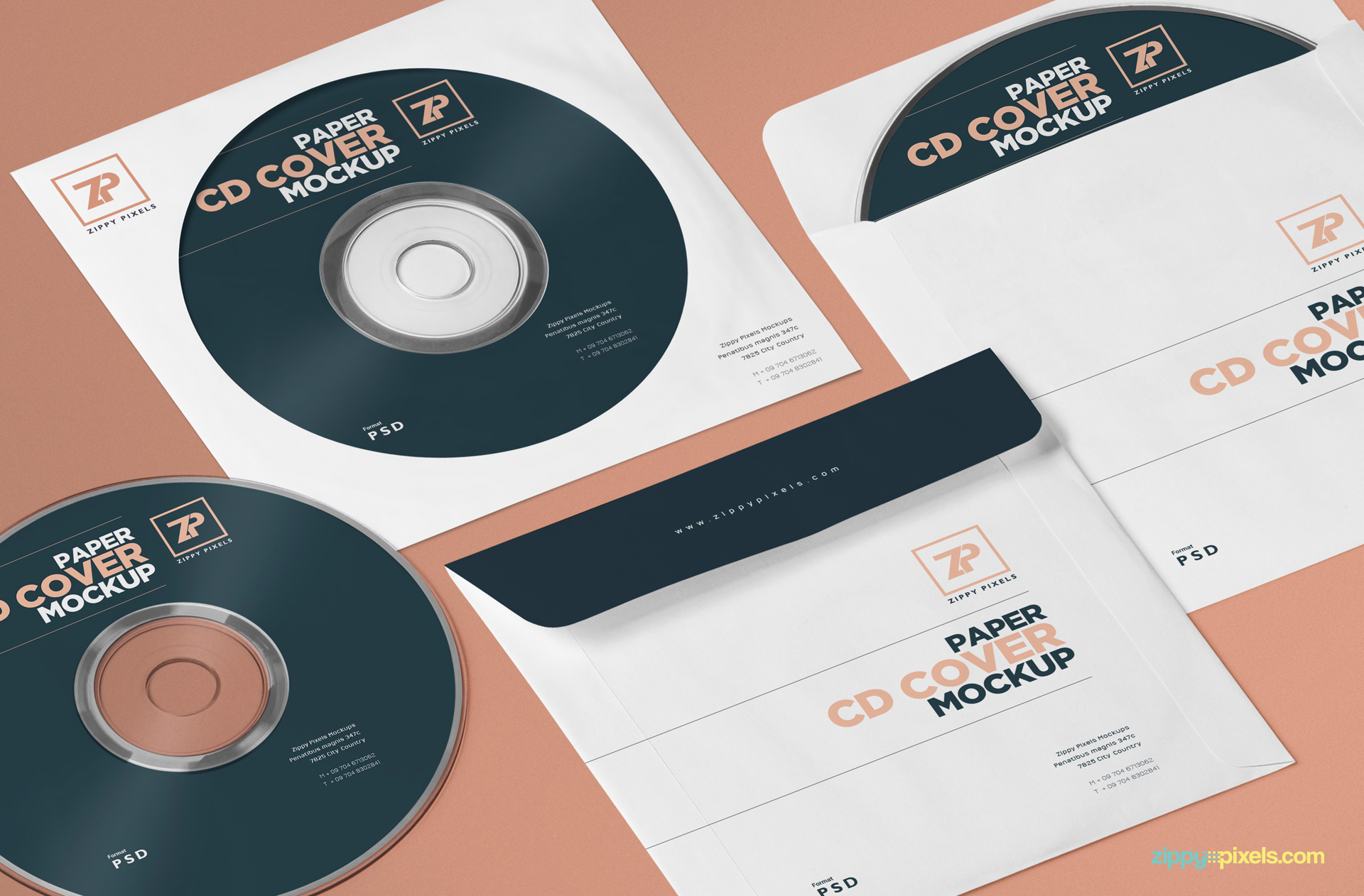 Free paper cover mockup for music album designs