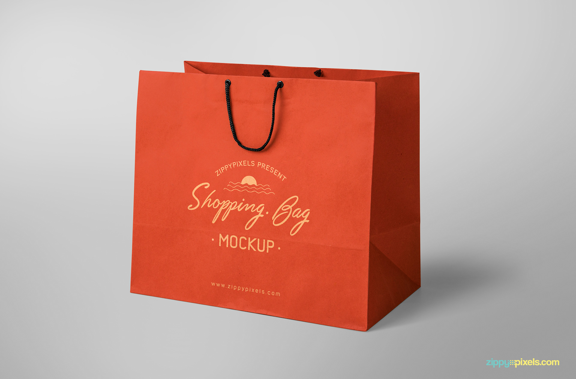 free shopping bag PSD with changeable color schemes