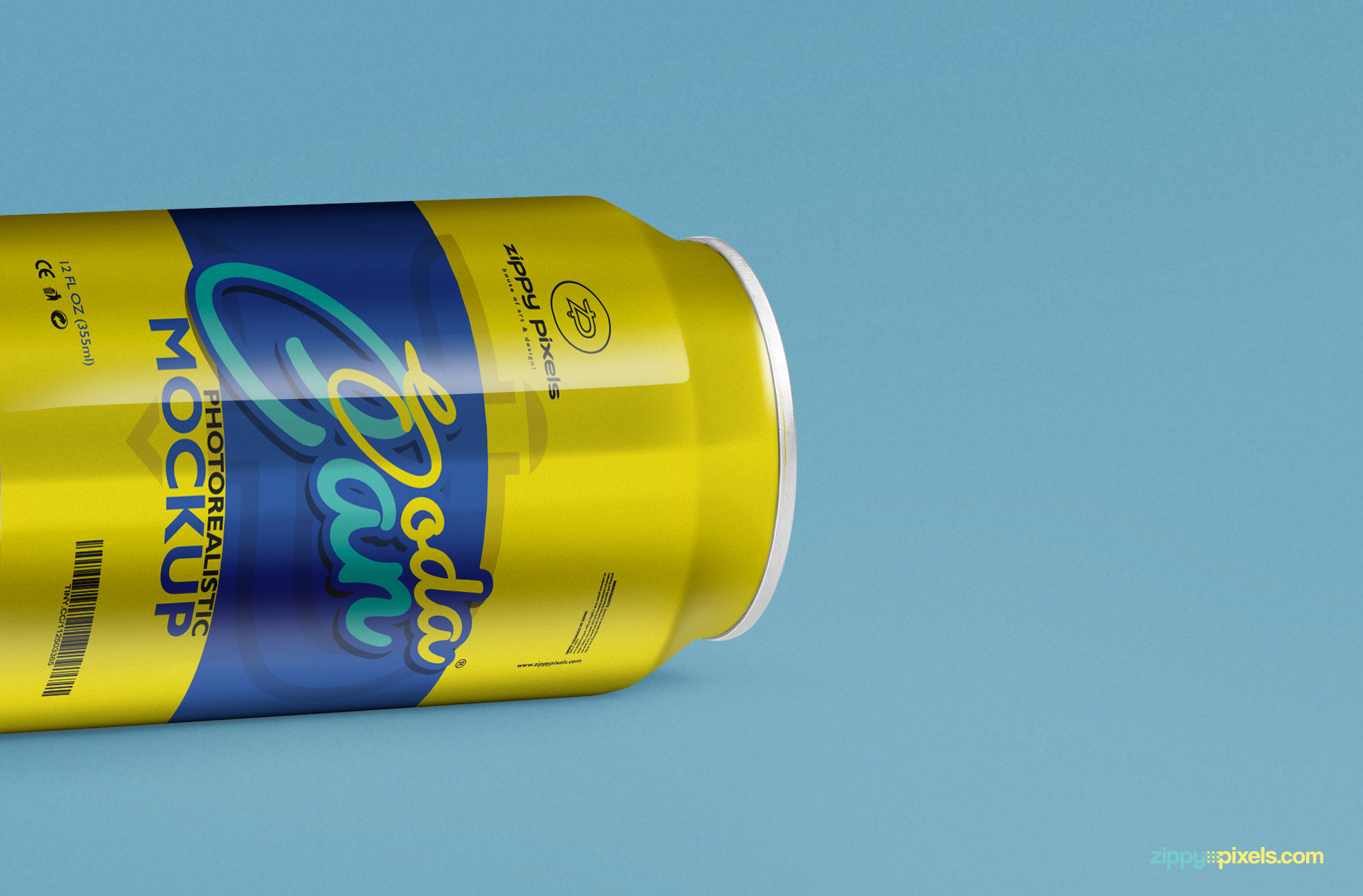 free soft drink can psd mockup for packaging and labeling designs