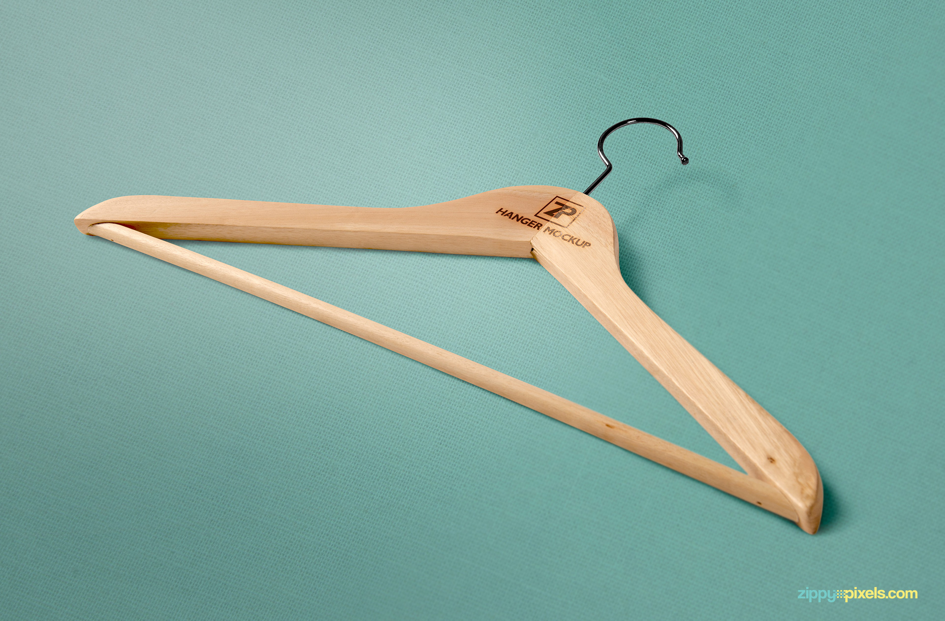 Free high-quality wooden hanger mockup psd.