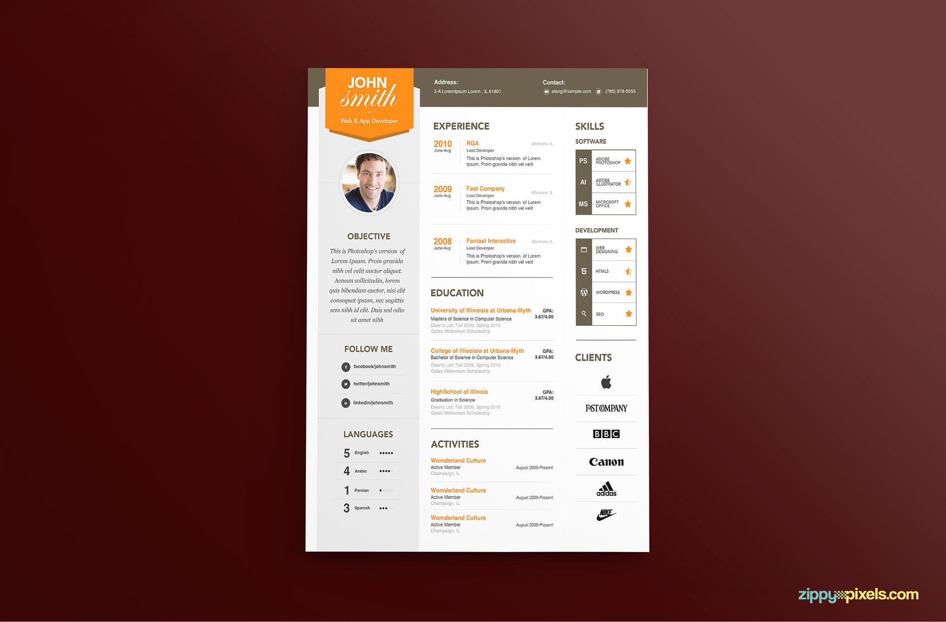 Modern Resume Template Color 2