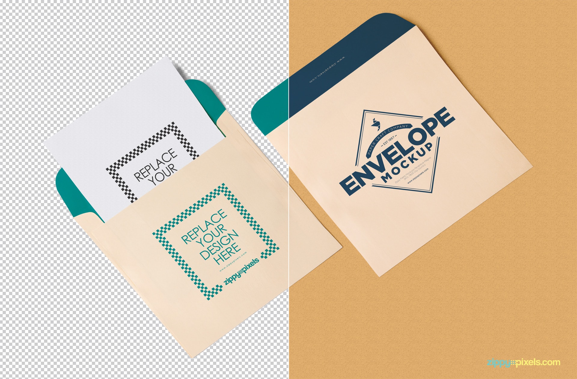 Customizable features of the free envelope and letterhead mockup