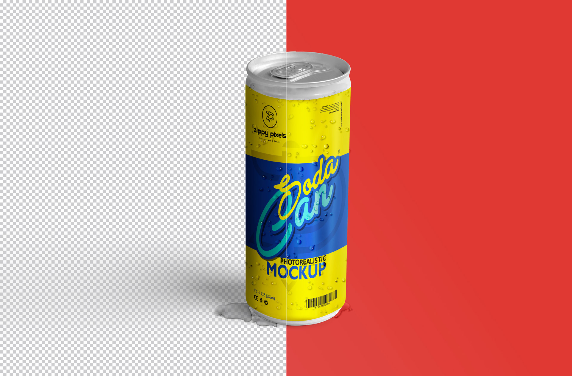 free soda can psd with editable background and lighting