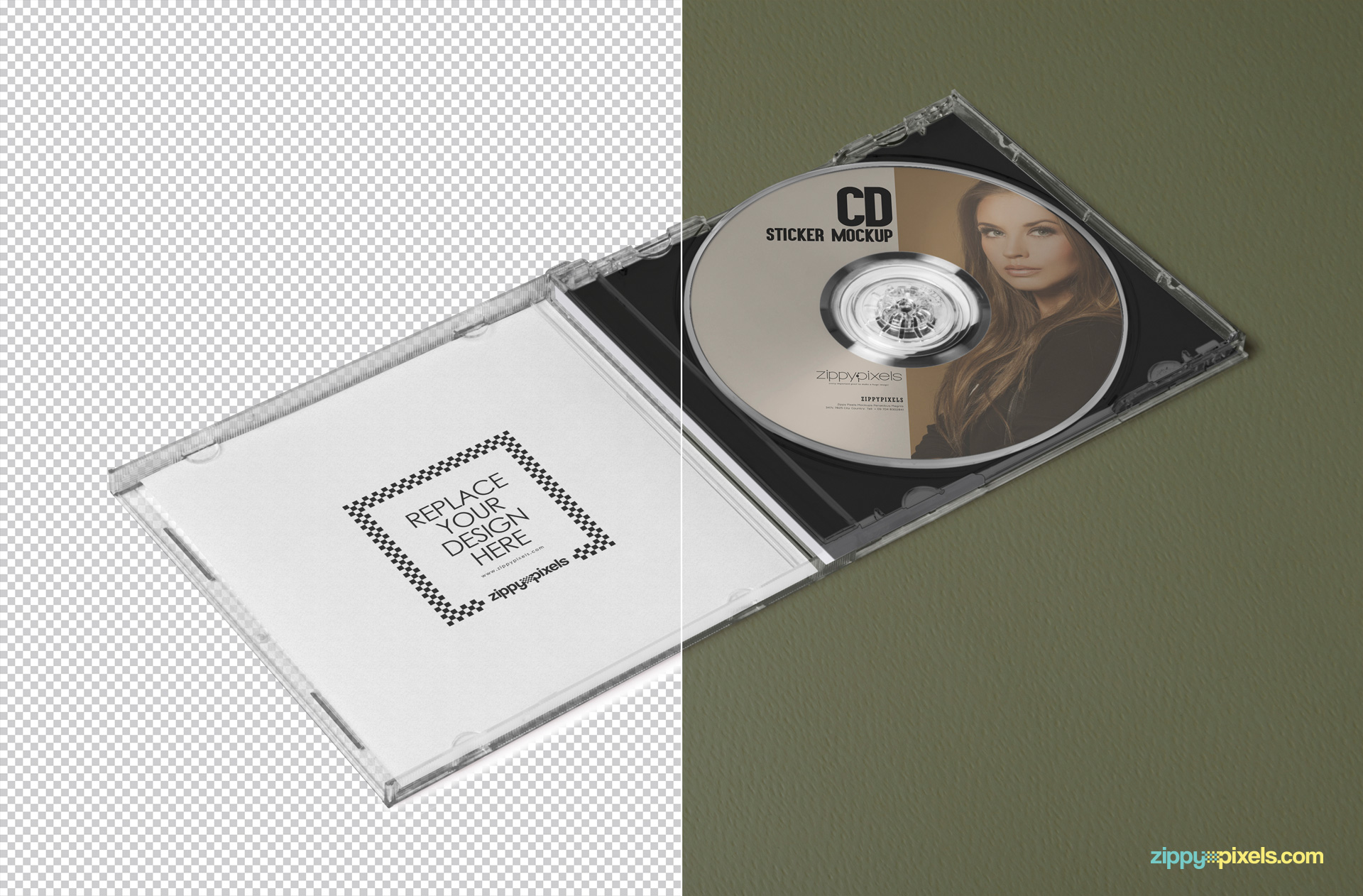 free cd cover & cd label photoshop mockup