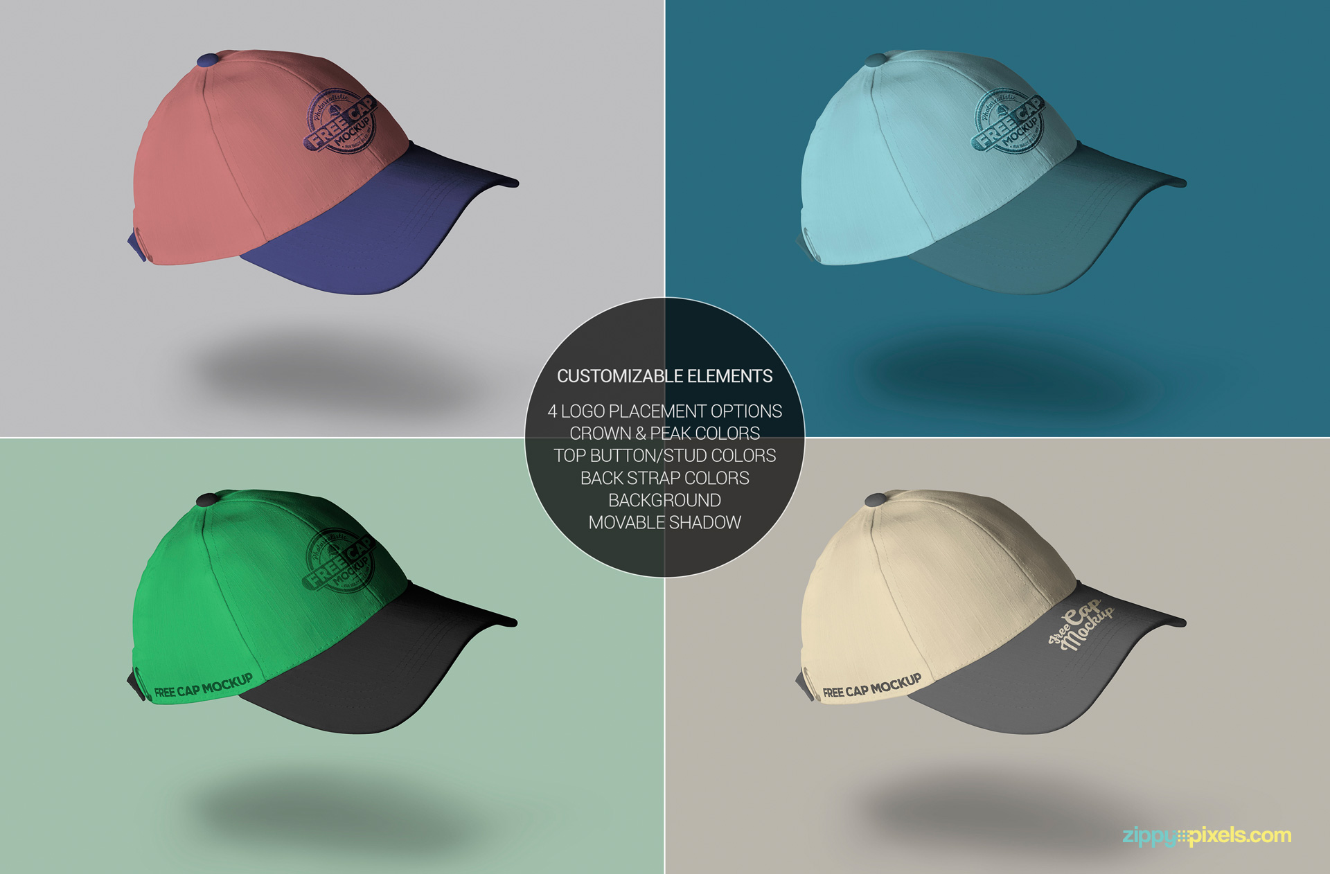 Cool free cap mockup to showcase your promotional and branding designs.