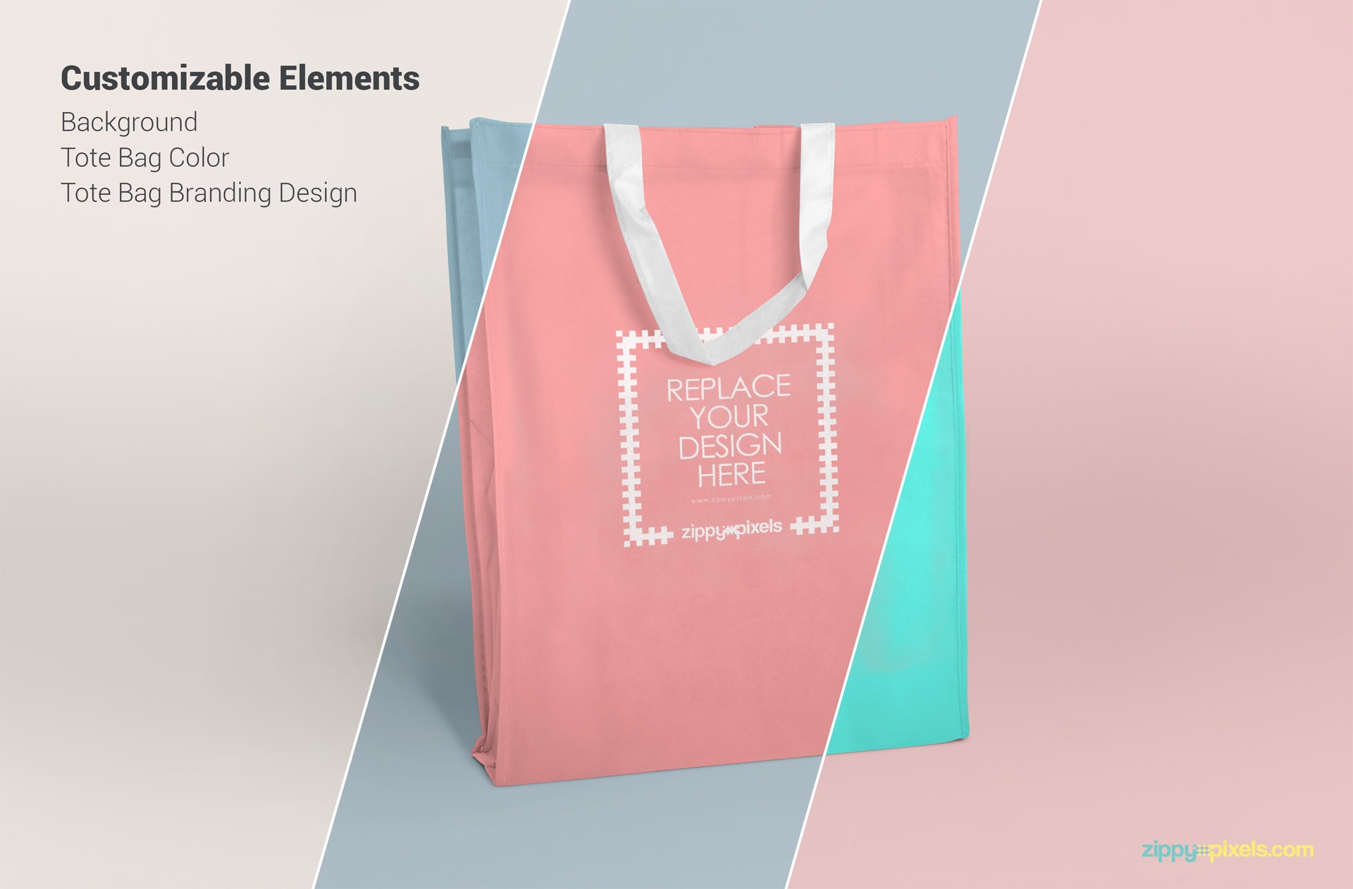 Free fabric tote bag PSD mockups