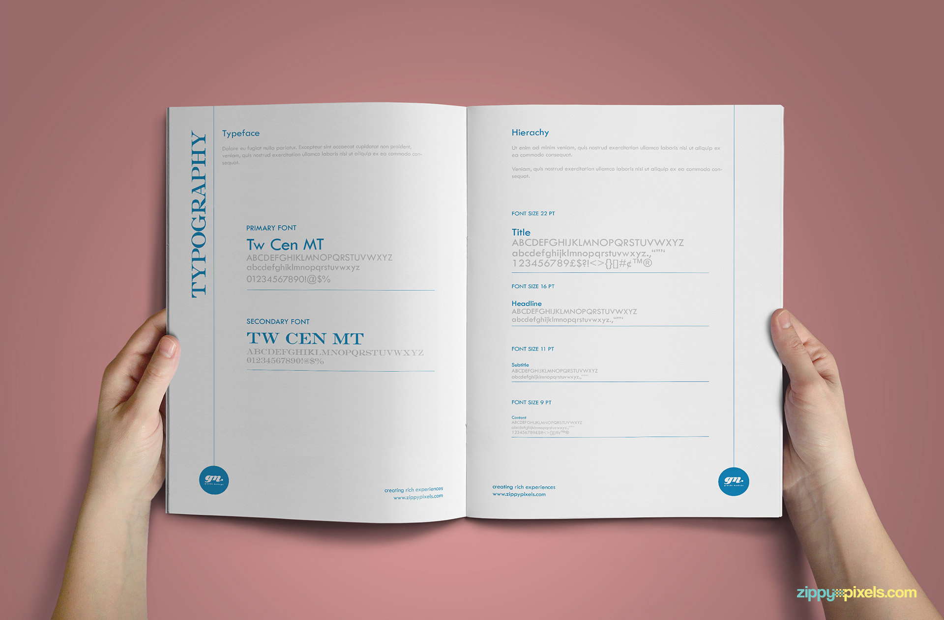 Clean Brand Book Template - Corporate Identity Guidelines for Typography