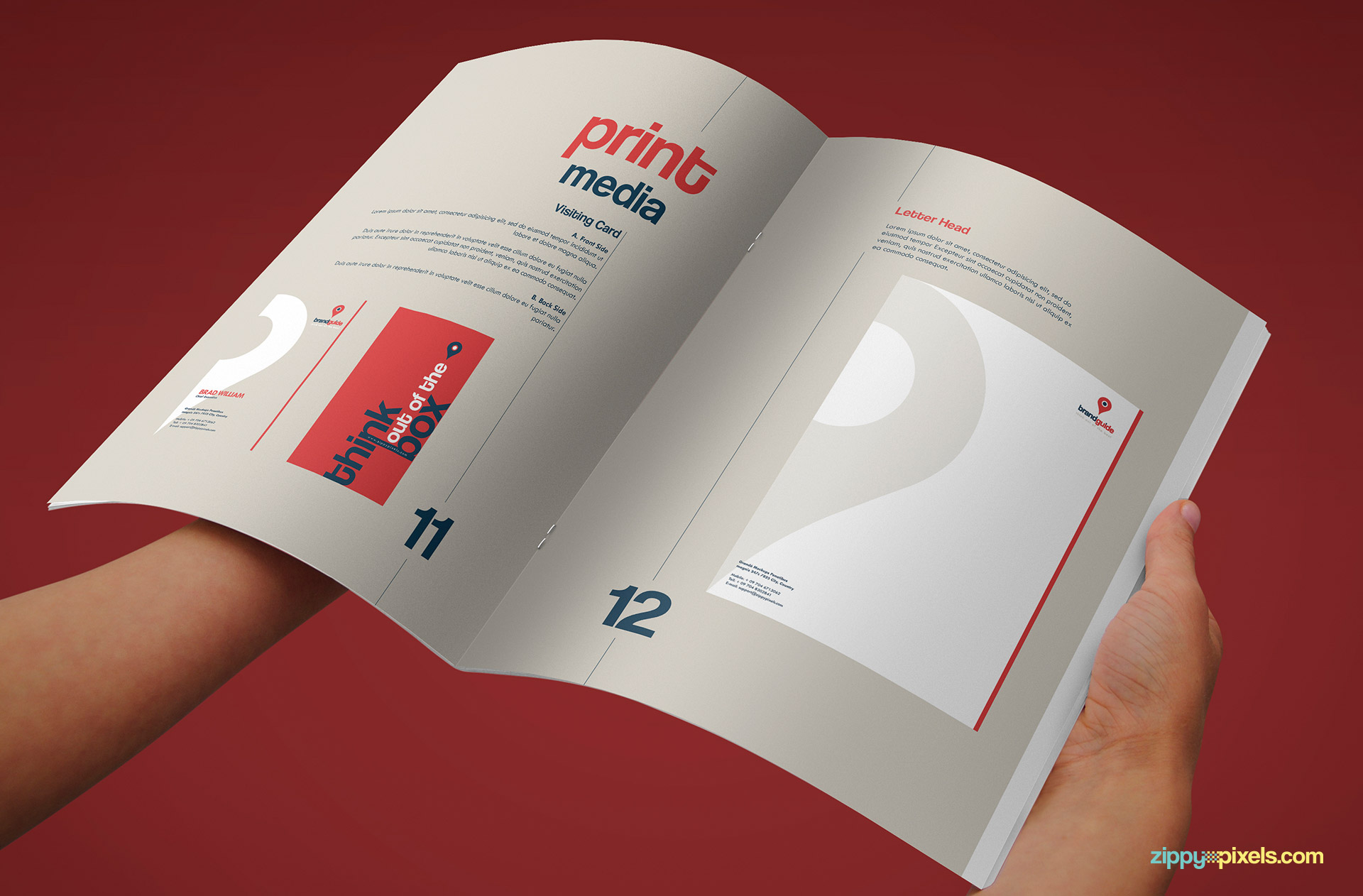 Print Media Page of Professional Brand Guidelines Template