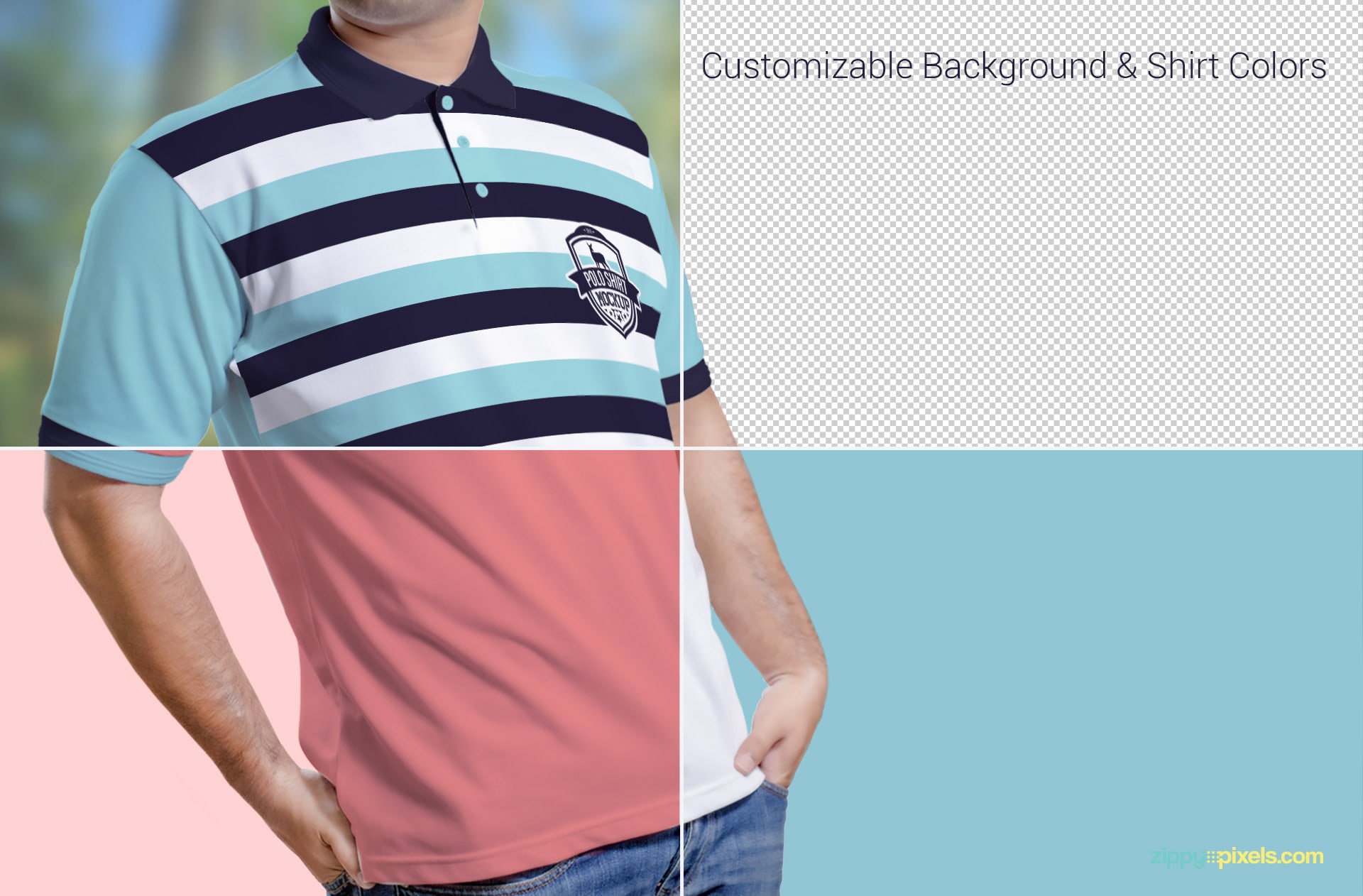 Muliple customization features of polo shirt mockups vol. 3