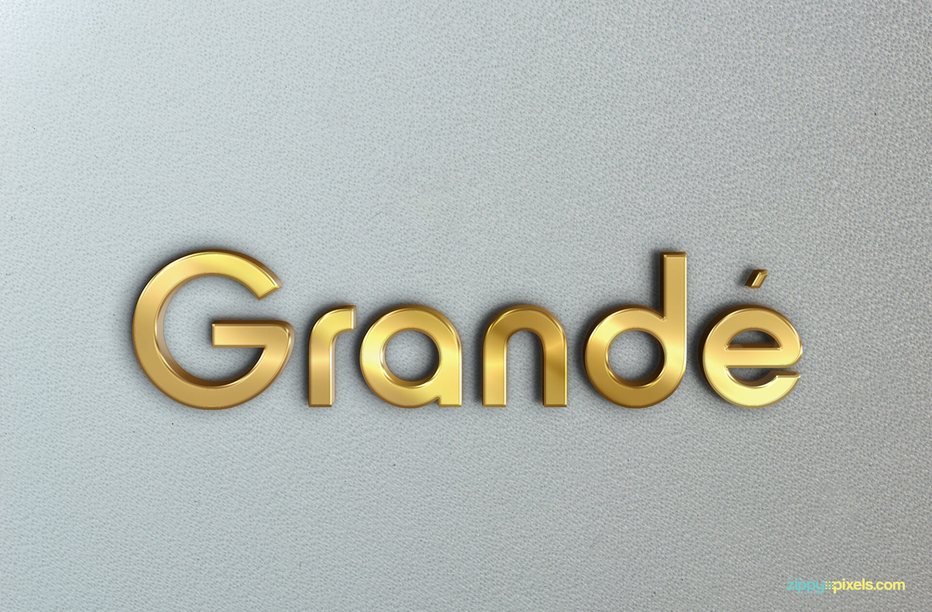 Logo Mockup of 3D Golden Wall Sign