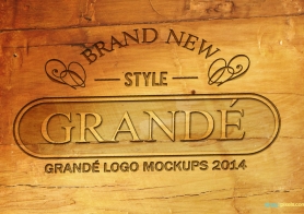 Photorealistic Wood Craft PSD Logo Mockups Volume 1