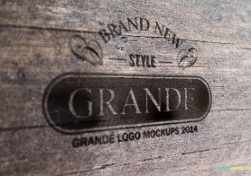 Photorealistic Wood Craft PSD Logo Mockups Volume 2