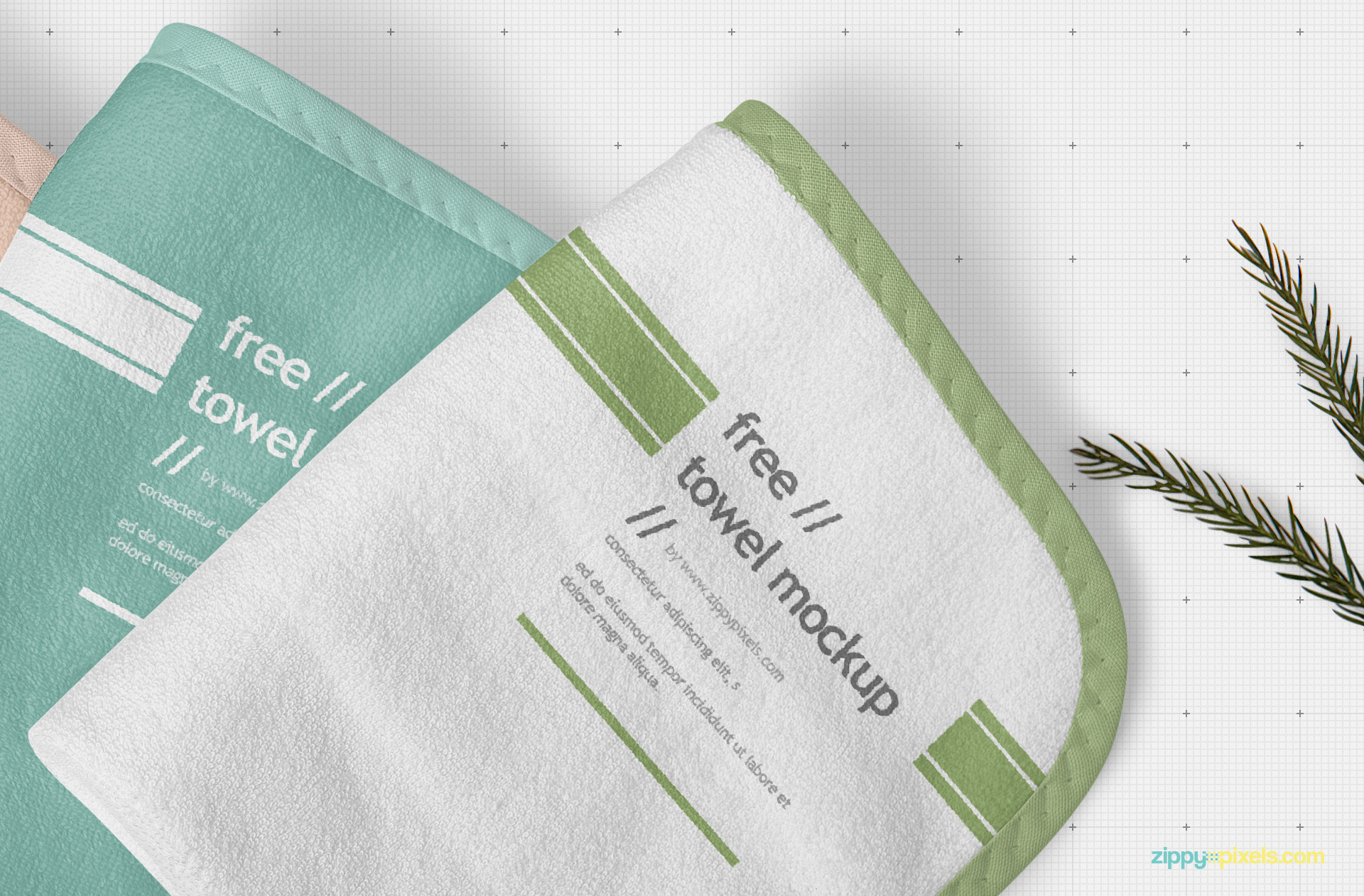 Adjust the shadows and colors of the towel mockup.