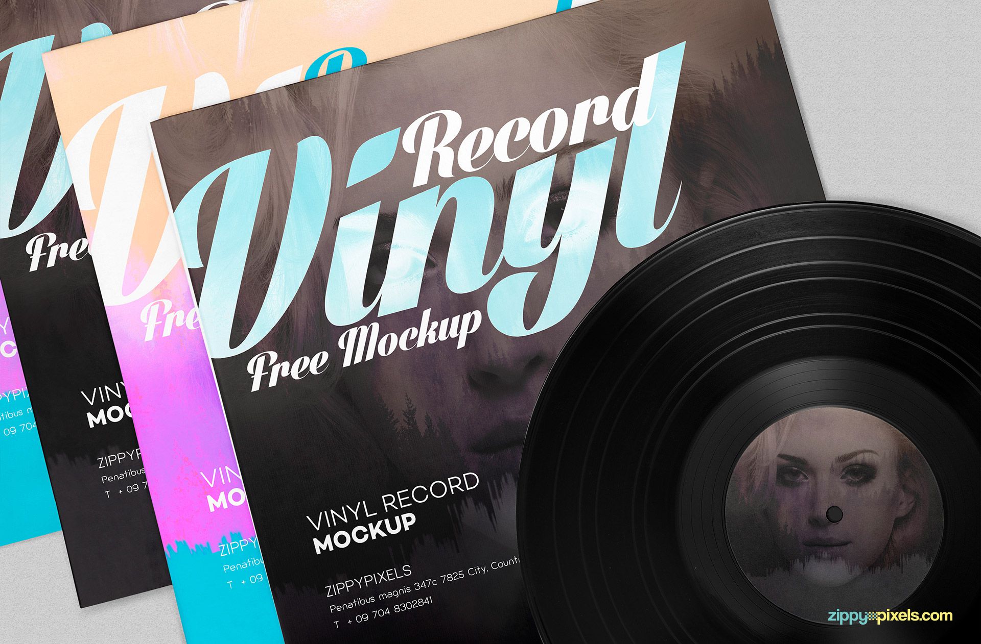 Free record album mockup.