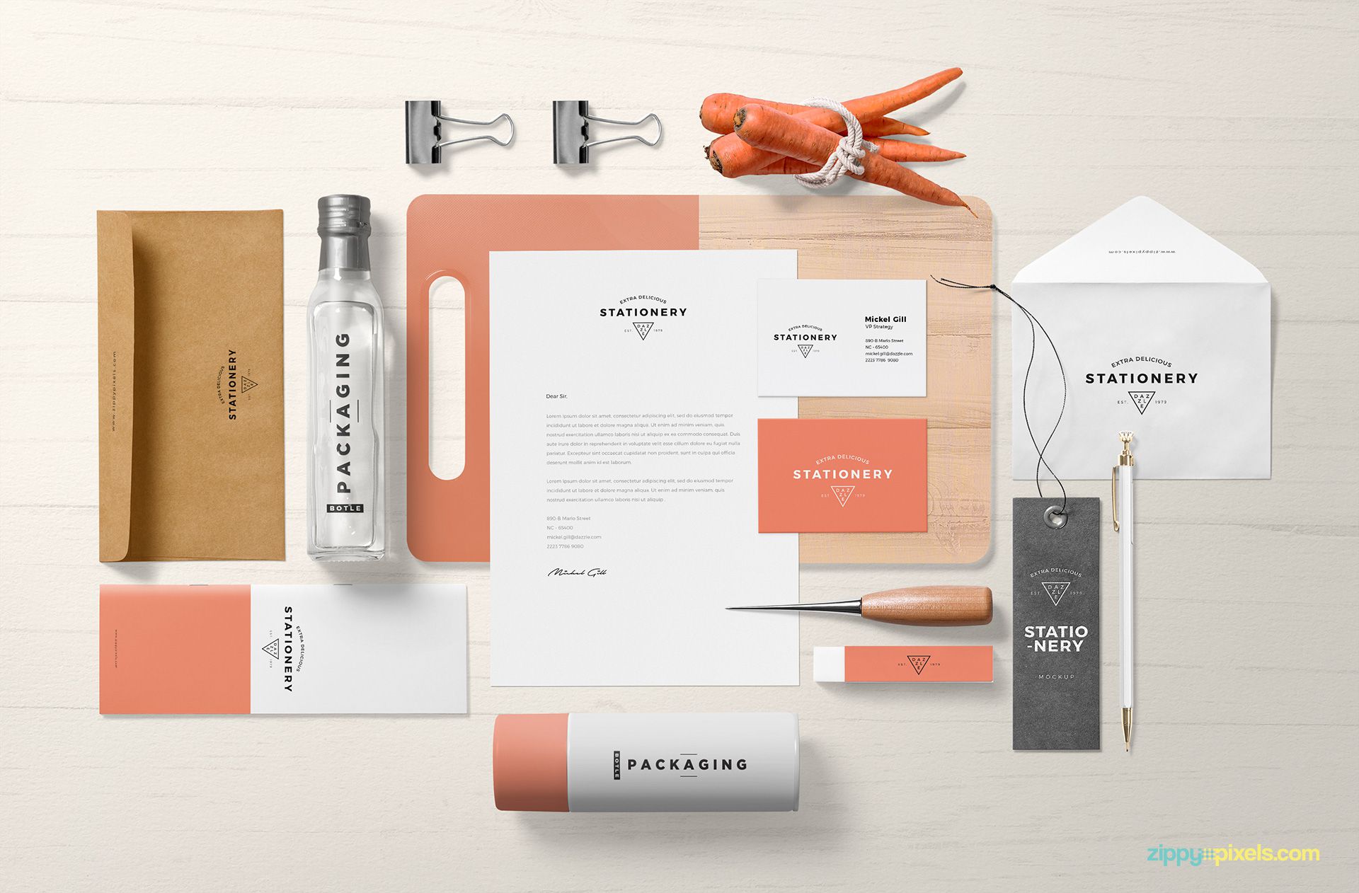 Free branding mockup scene.