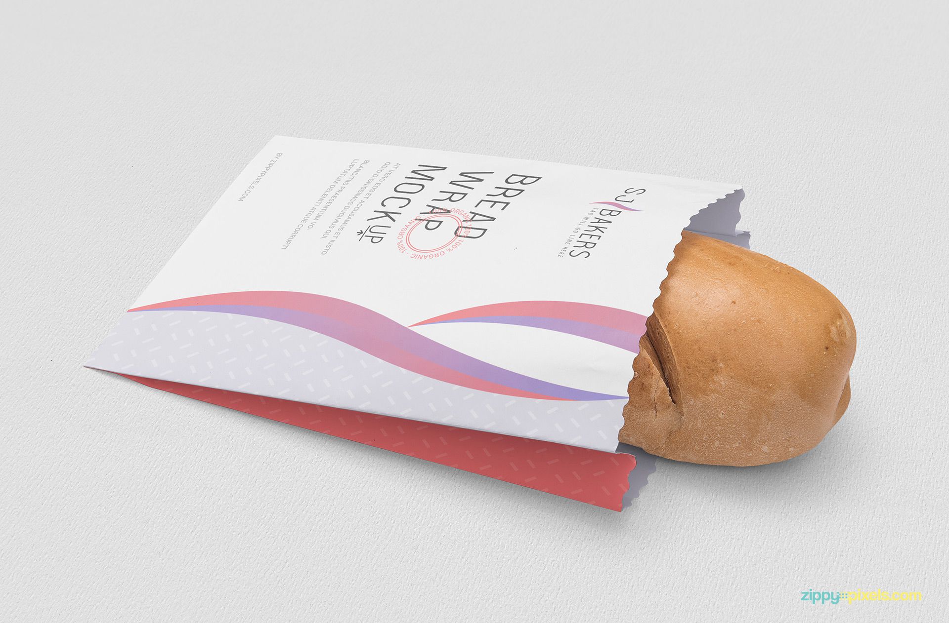 Free bread packaging mockup.