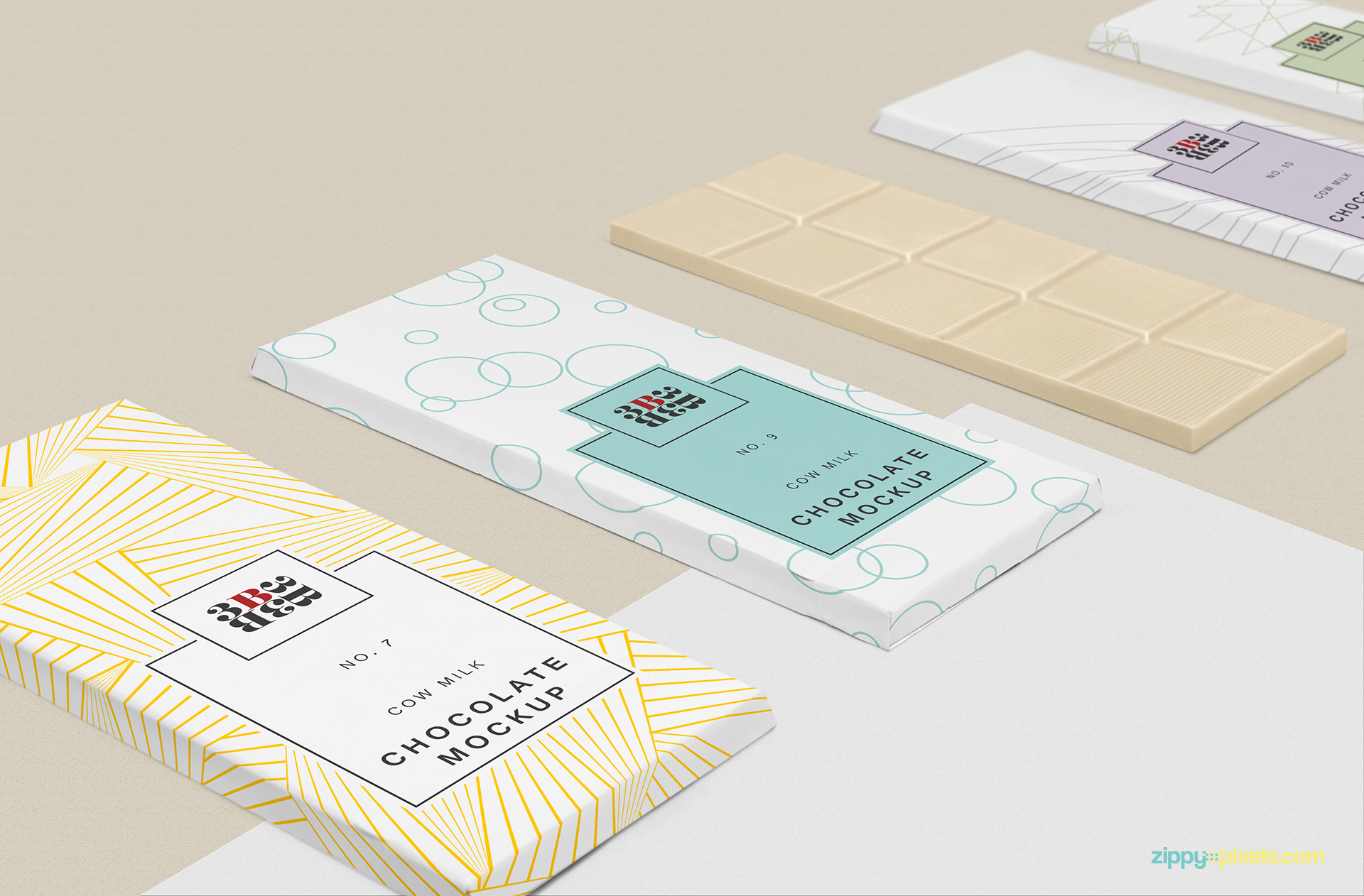 Free chocolate bar mockup.