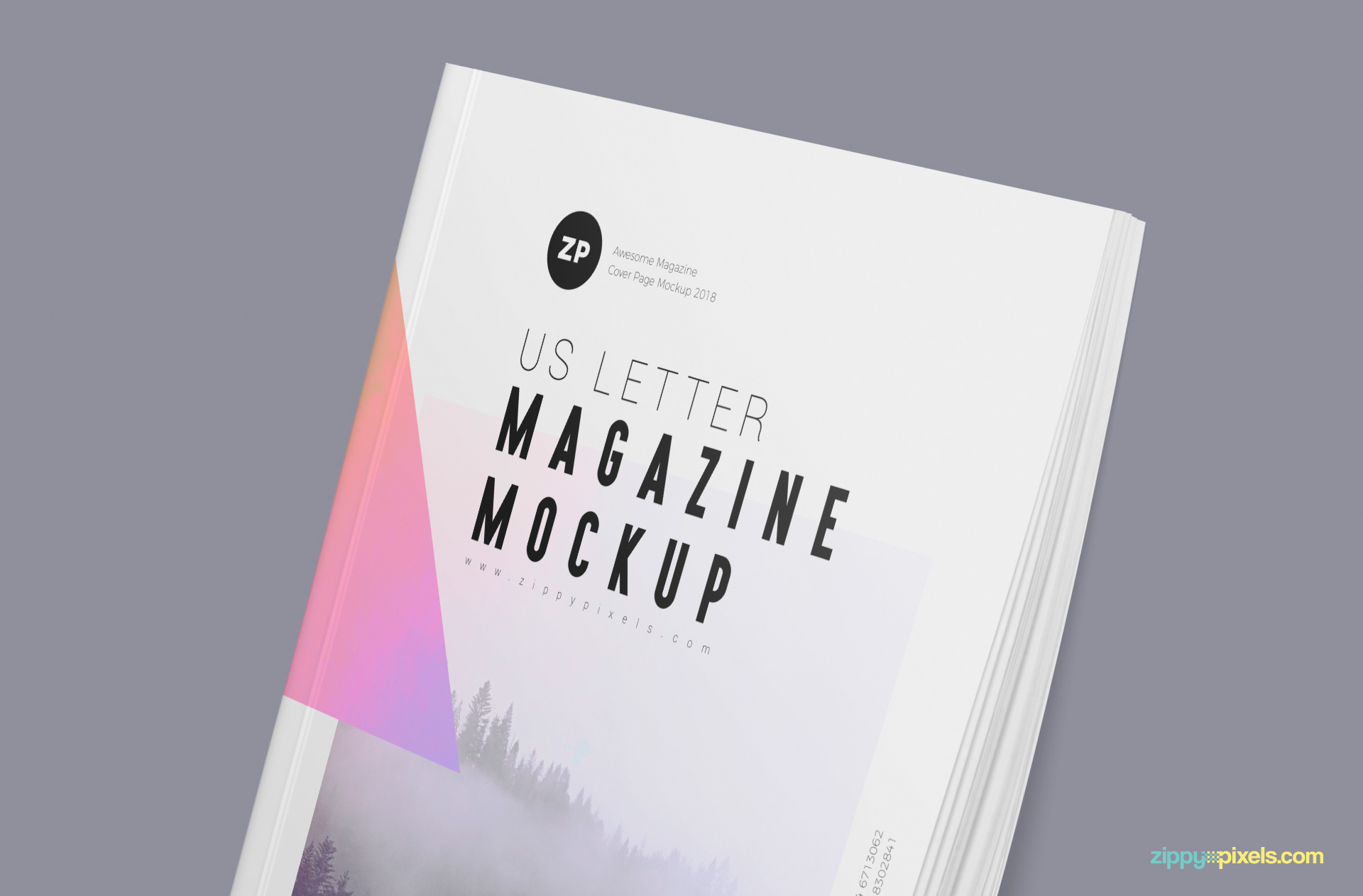 A clear and close view of magazine mockup that helps in presenting magazine designs.