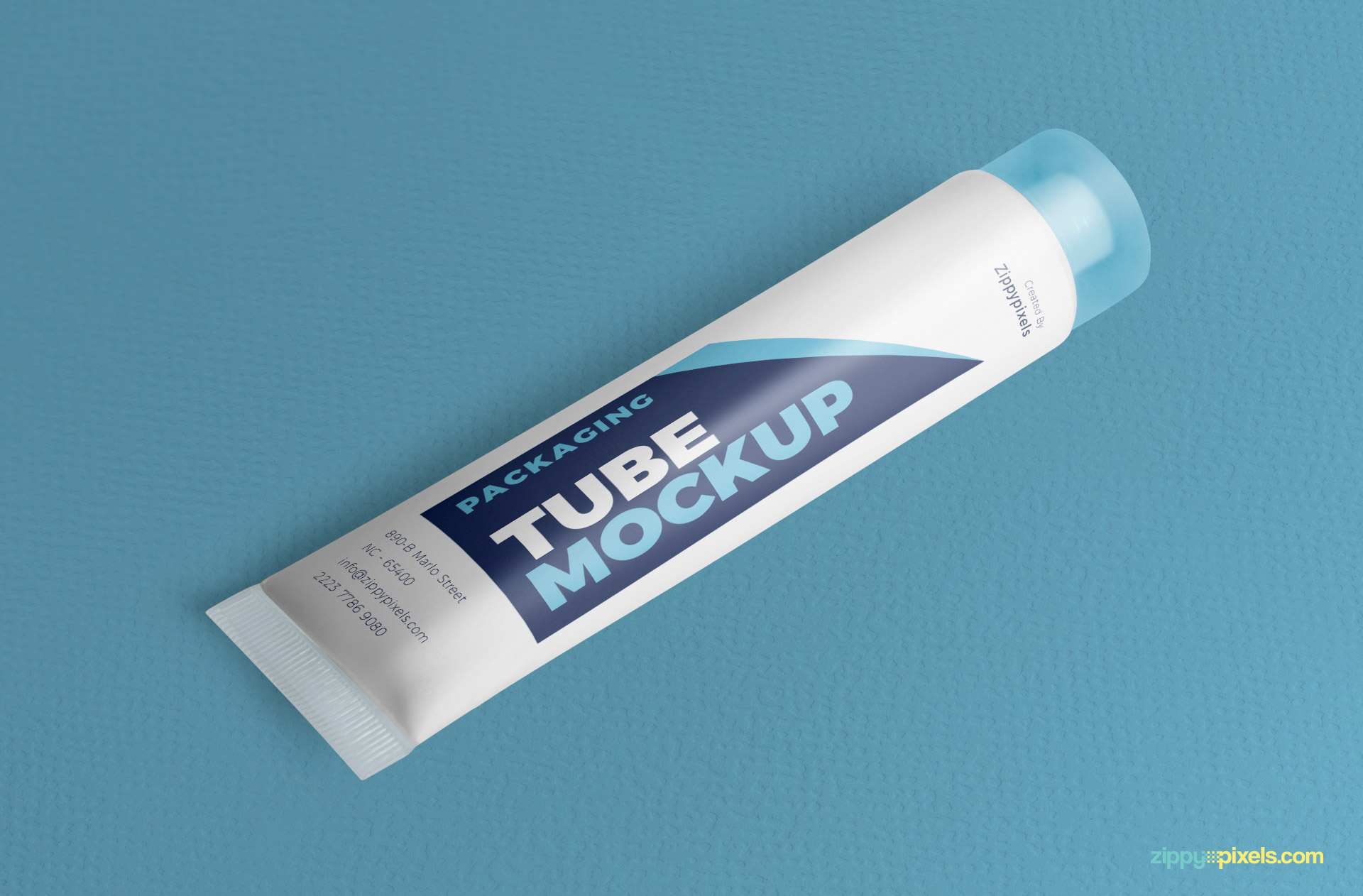 Tube packaging mockup free in PSD format.