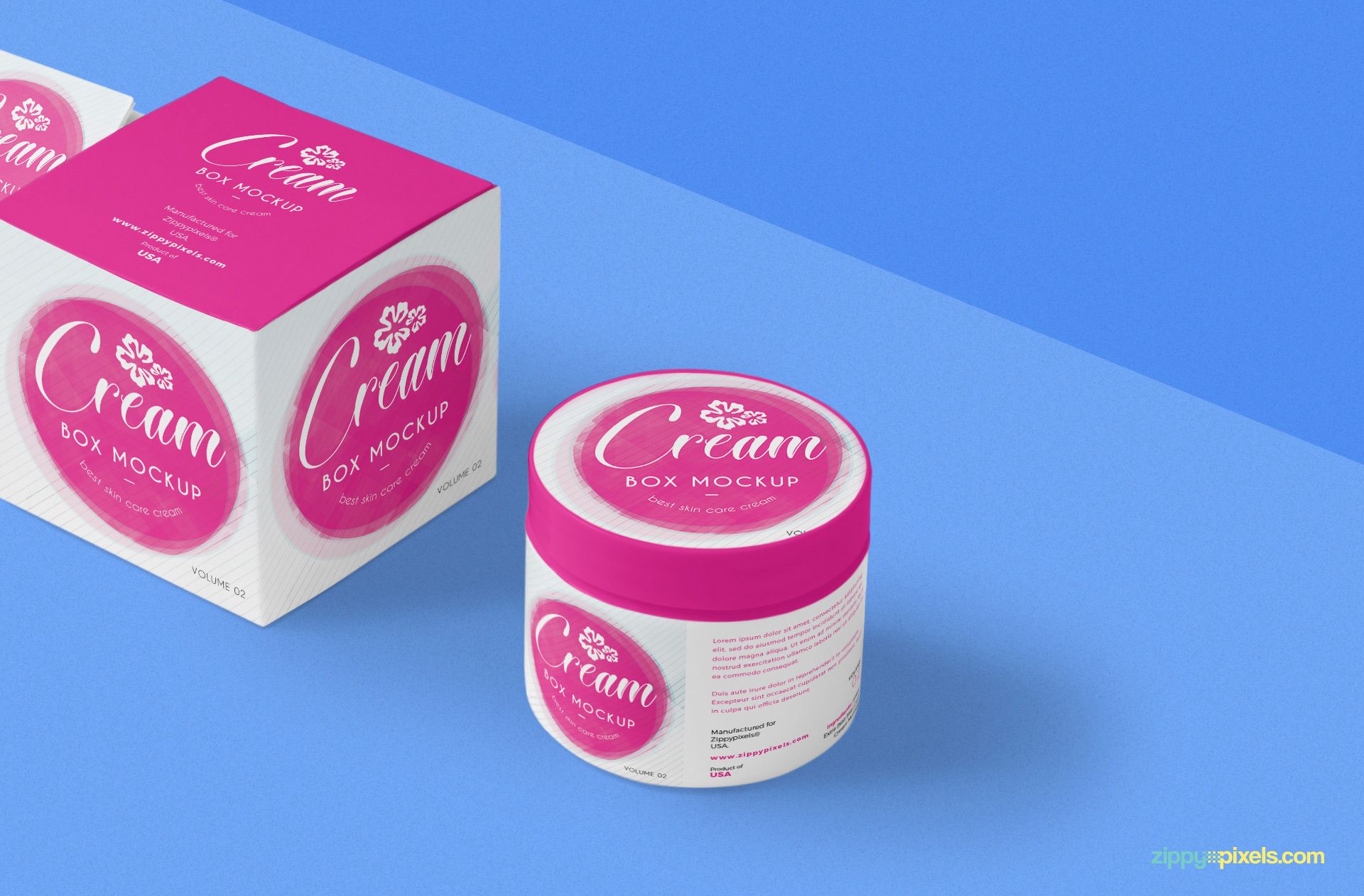 Free cream box mockup.