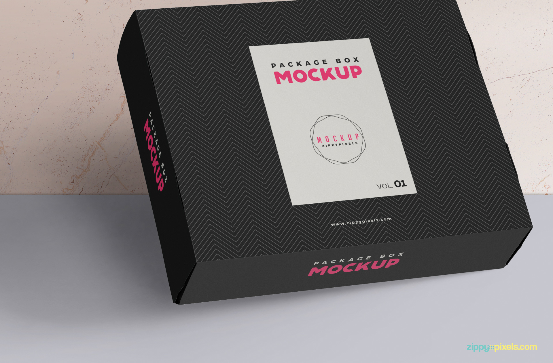 Use smart object option to customize the side design of this box mockup.