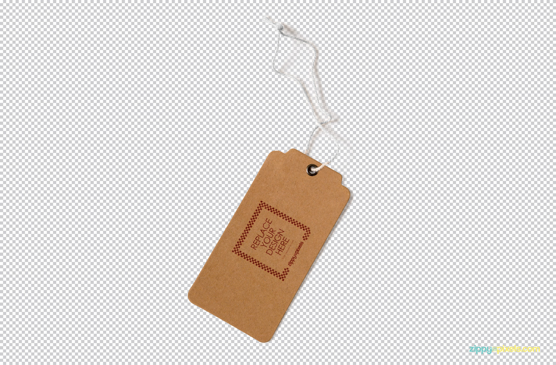 Use Adobe Photoshop to edit the plain tag mockup.