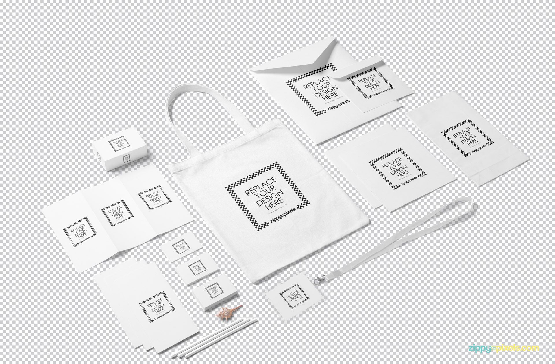 Editable PSD of the stationery mockup.