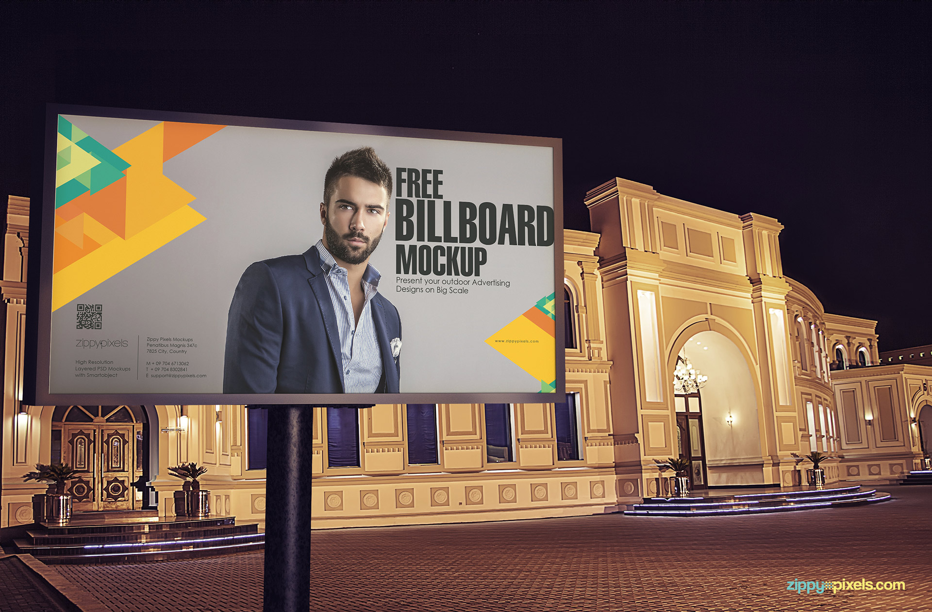 Full view of the free billboard mockup PSD.