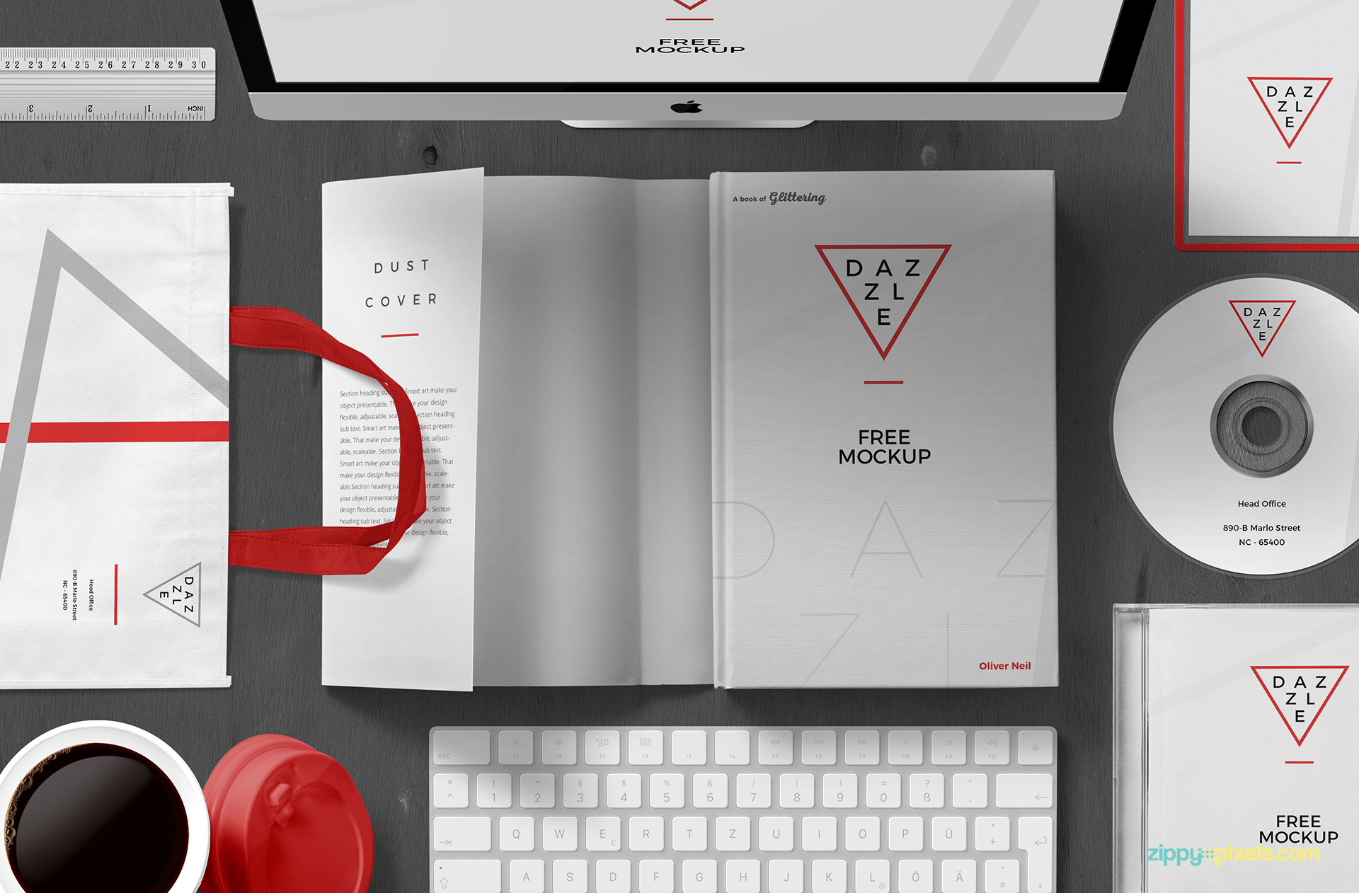 Fully customizable free book cover mockup scene.