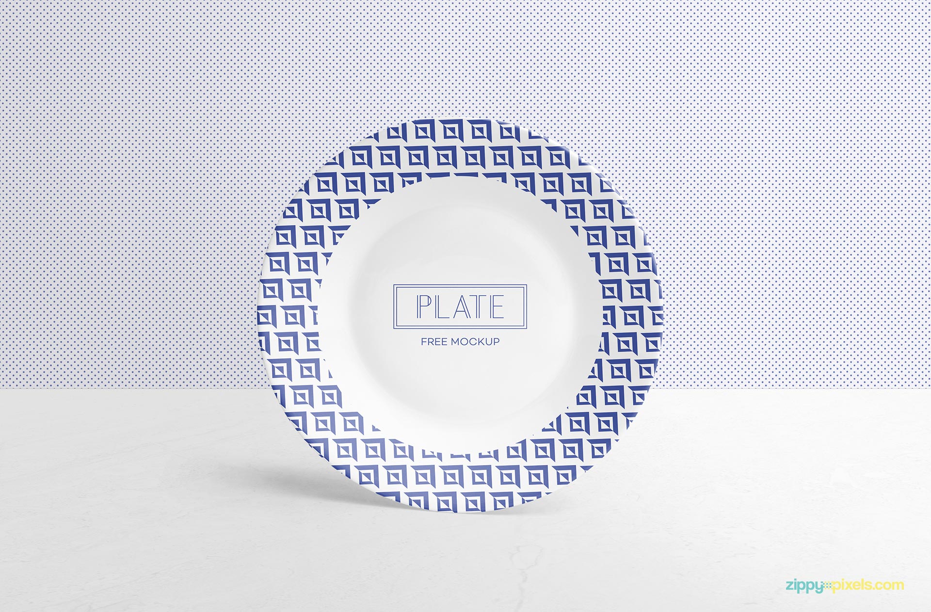 Fully customizable dinner plate mockup.