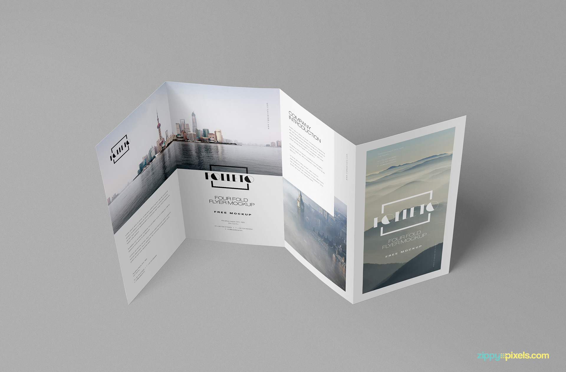 Free folded brochure mockup.