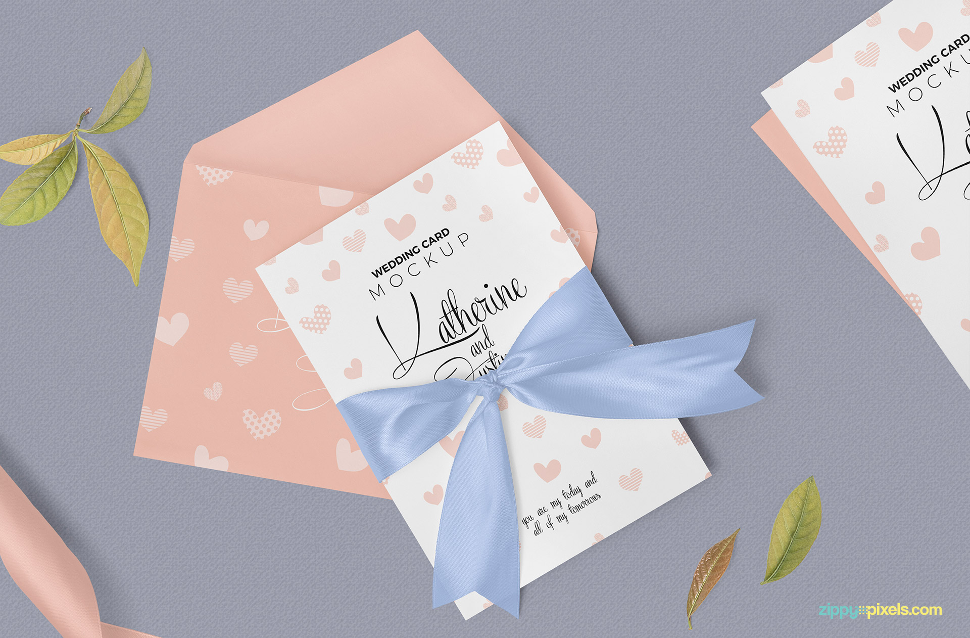 Fully customizable invitation card mockup.