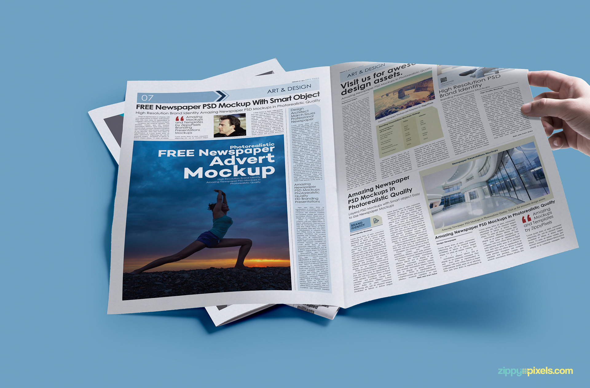 PSD of free print ad mockup.