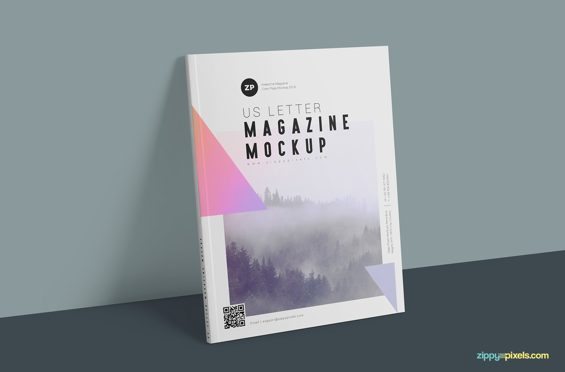 You can edit every element of this magazine mockup available in US letter size.