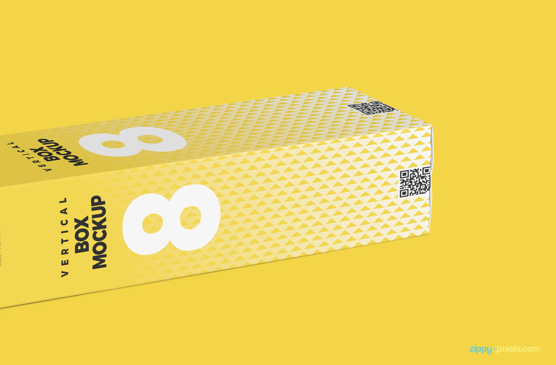 horizontal view of corrugated box mockup psd on yellow surface