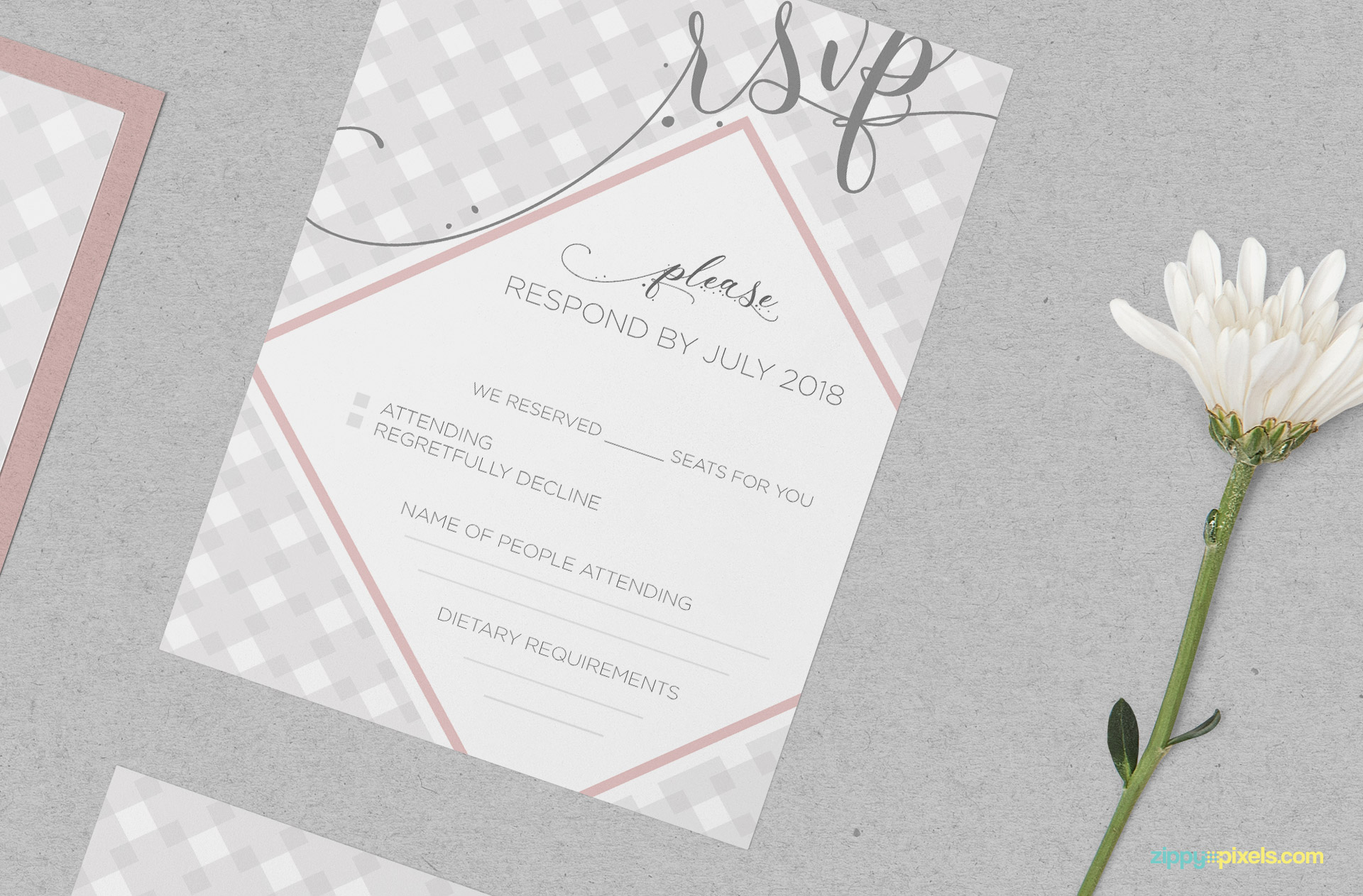 Free invitation card mockup.