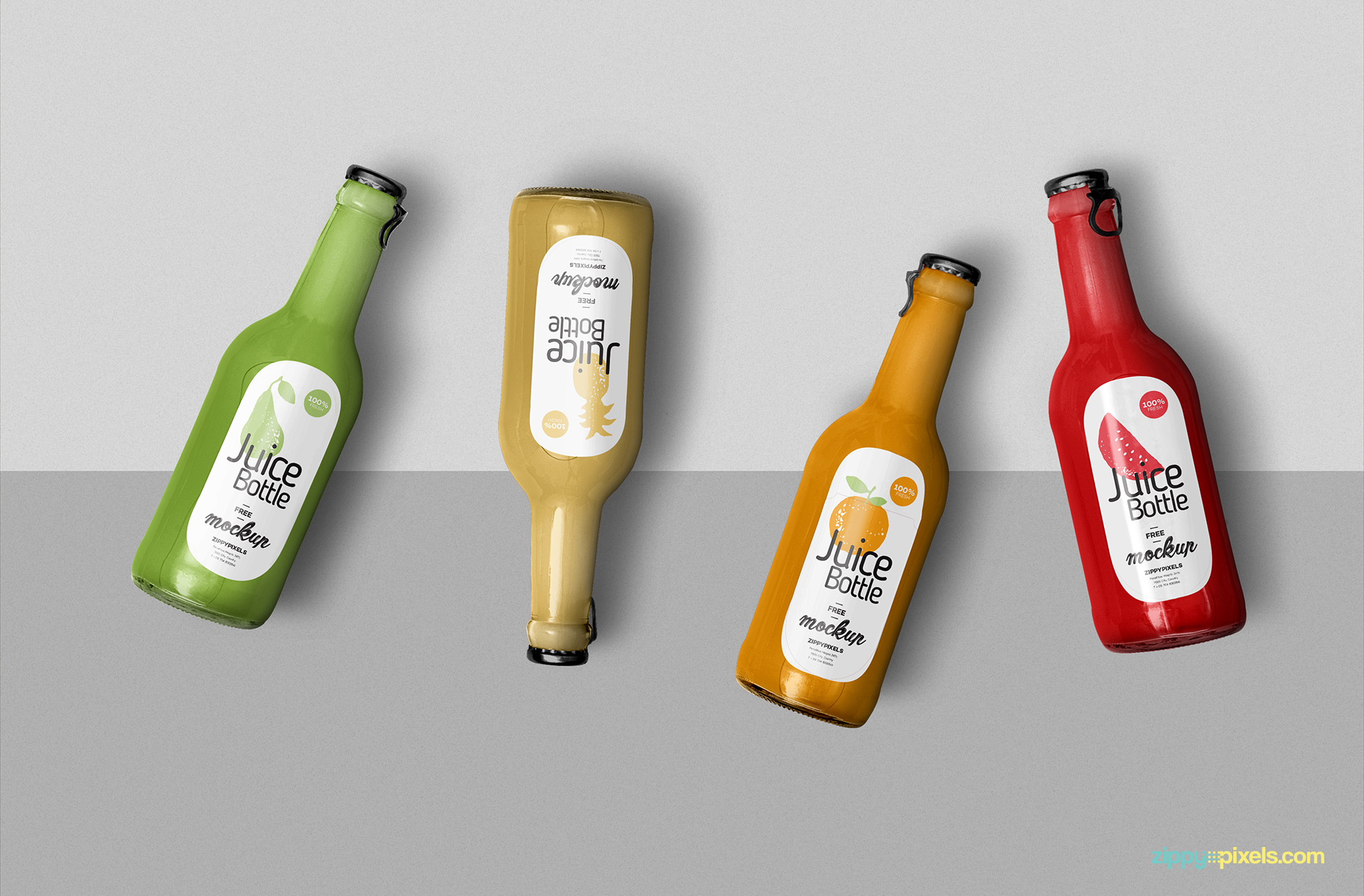 Free juice bottle mockup.