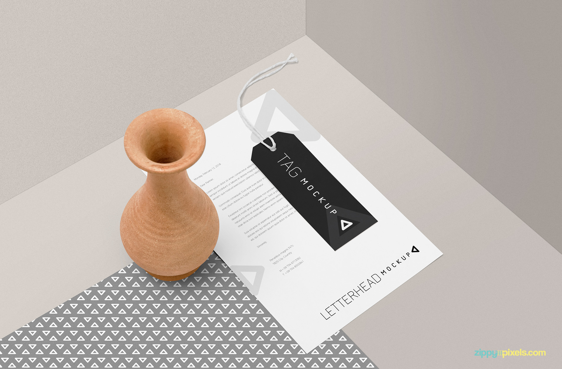 Letterhead mockup PSD free download.