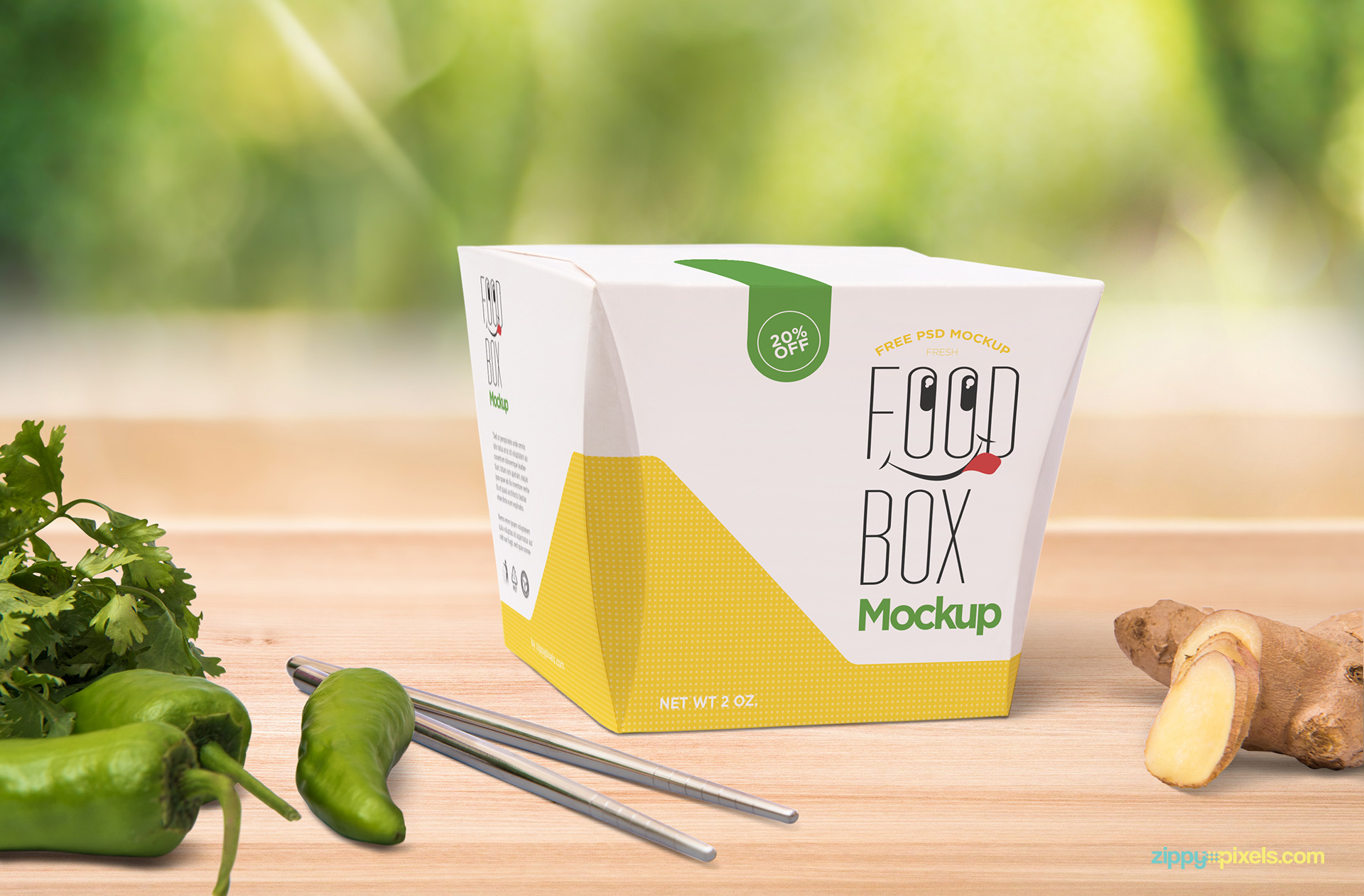 Free lunch box mockup.