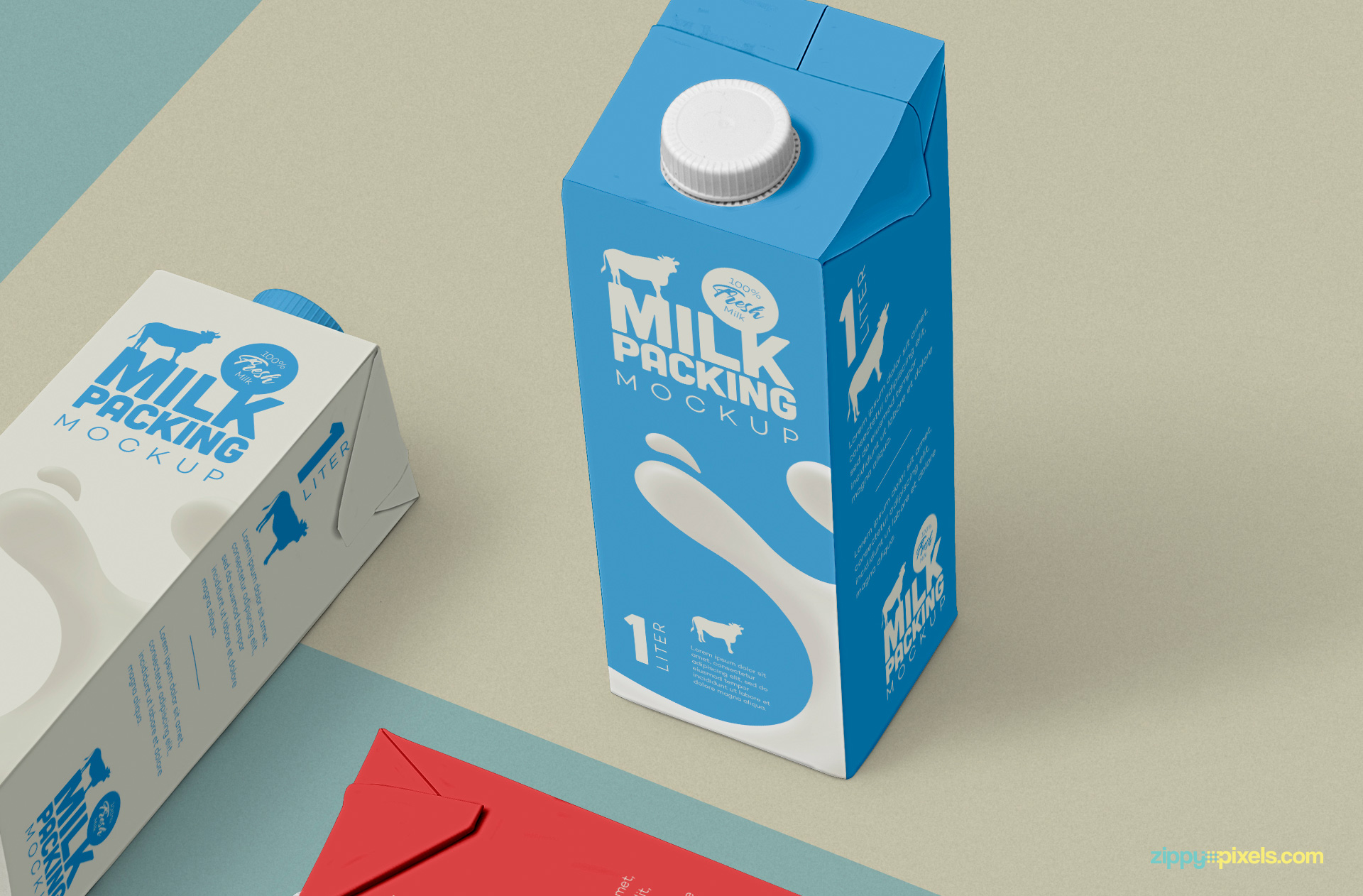 Zoom in view of the screw cap milk box.