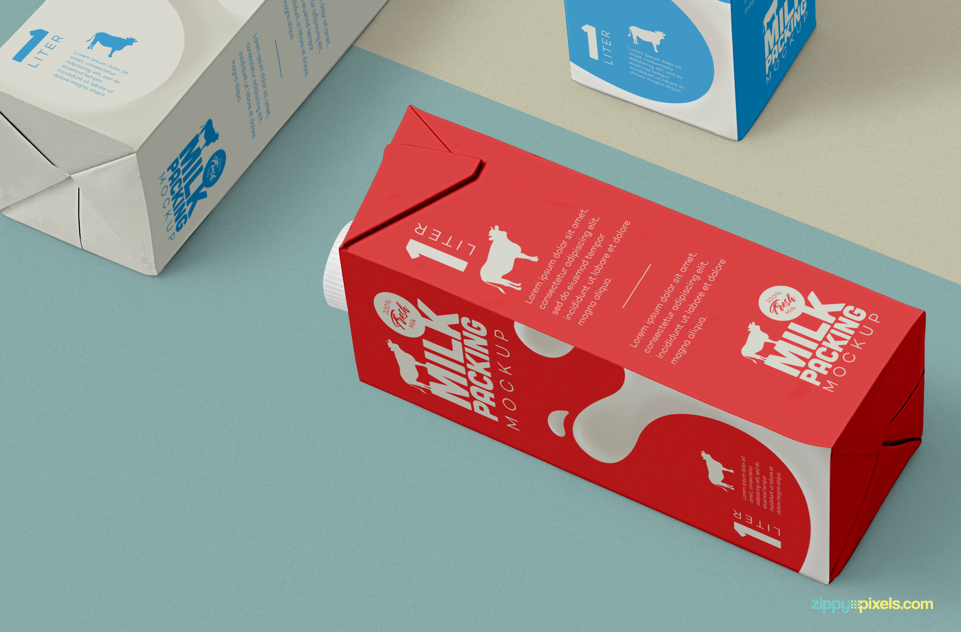 Milk carton lying on floor.