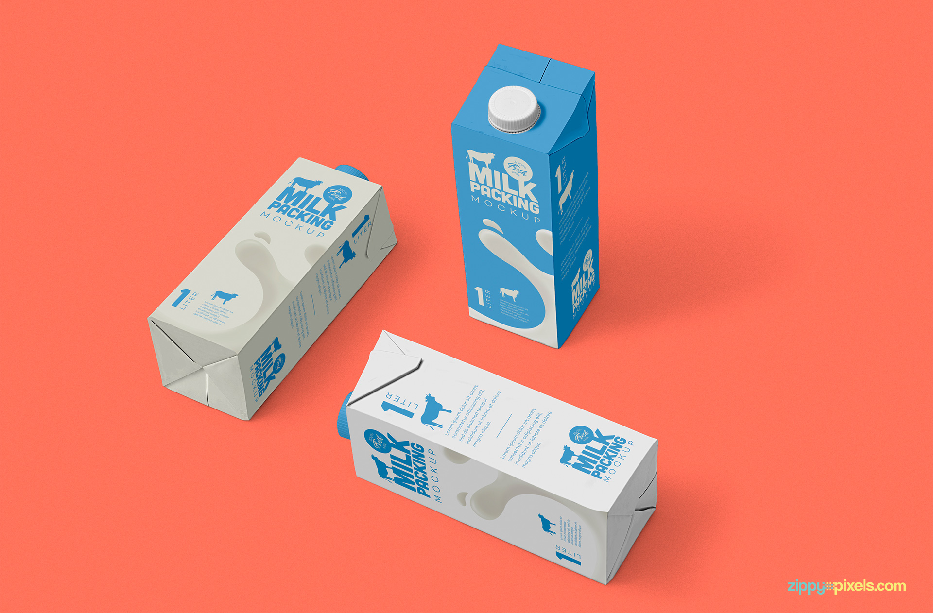 Elegantly designed milk packaging mockup.