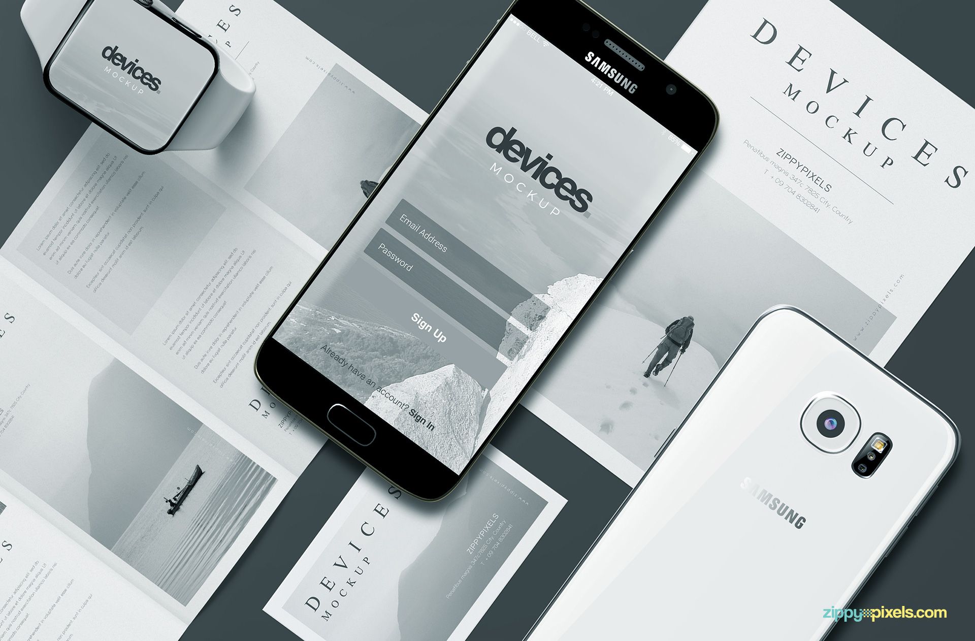 Free mobile app mockup.