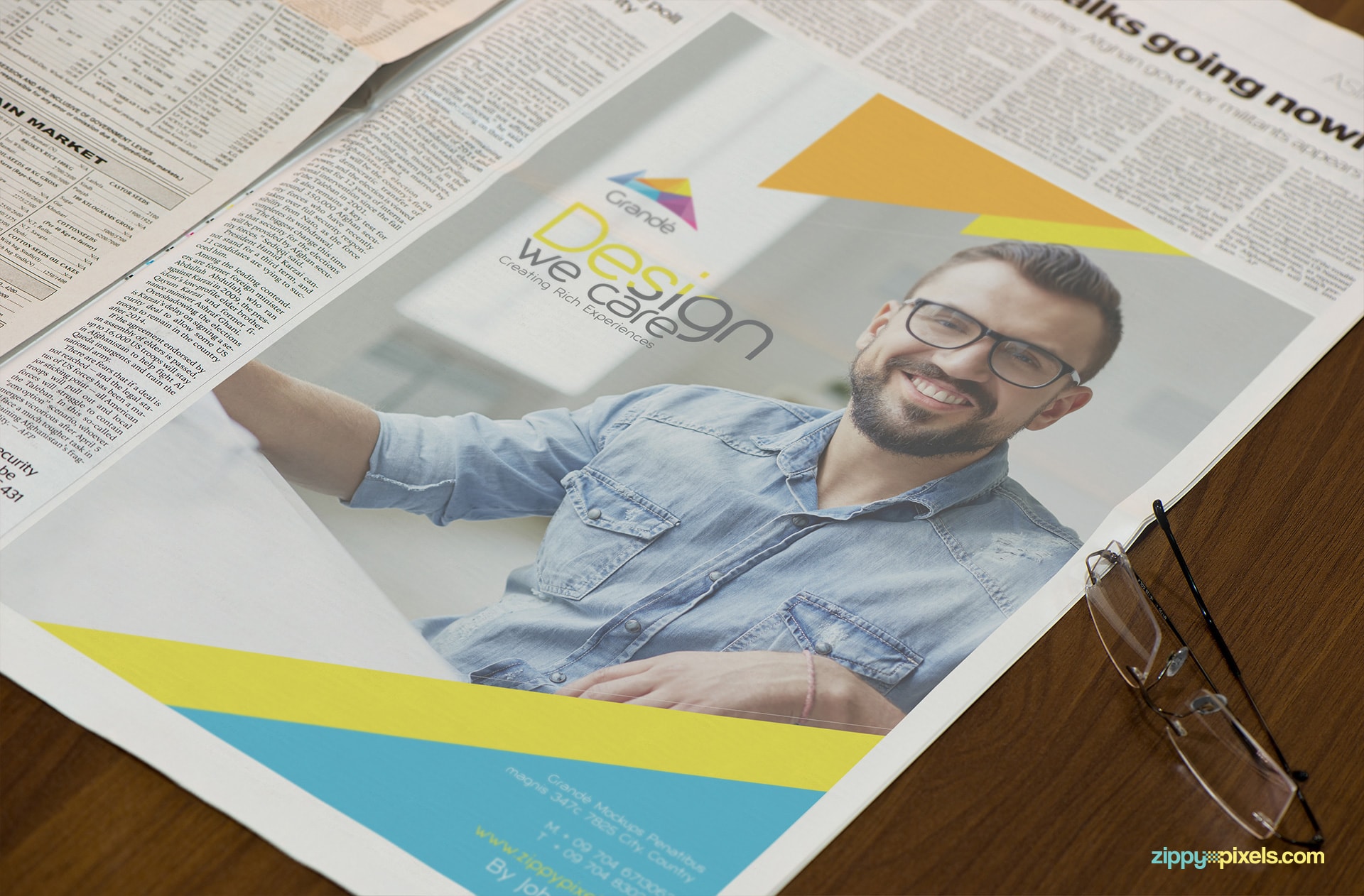 Newspaper Mockup with large Advertising Area