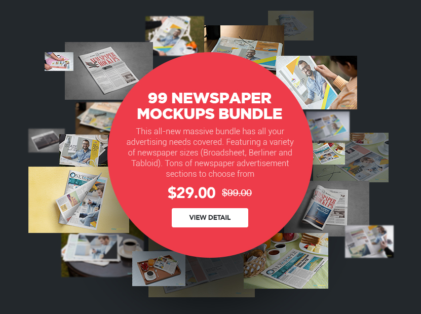 99 NEWSPAPER MOCKUPS BUNDLE