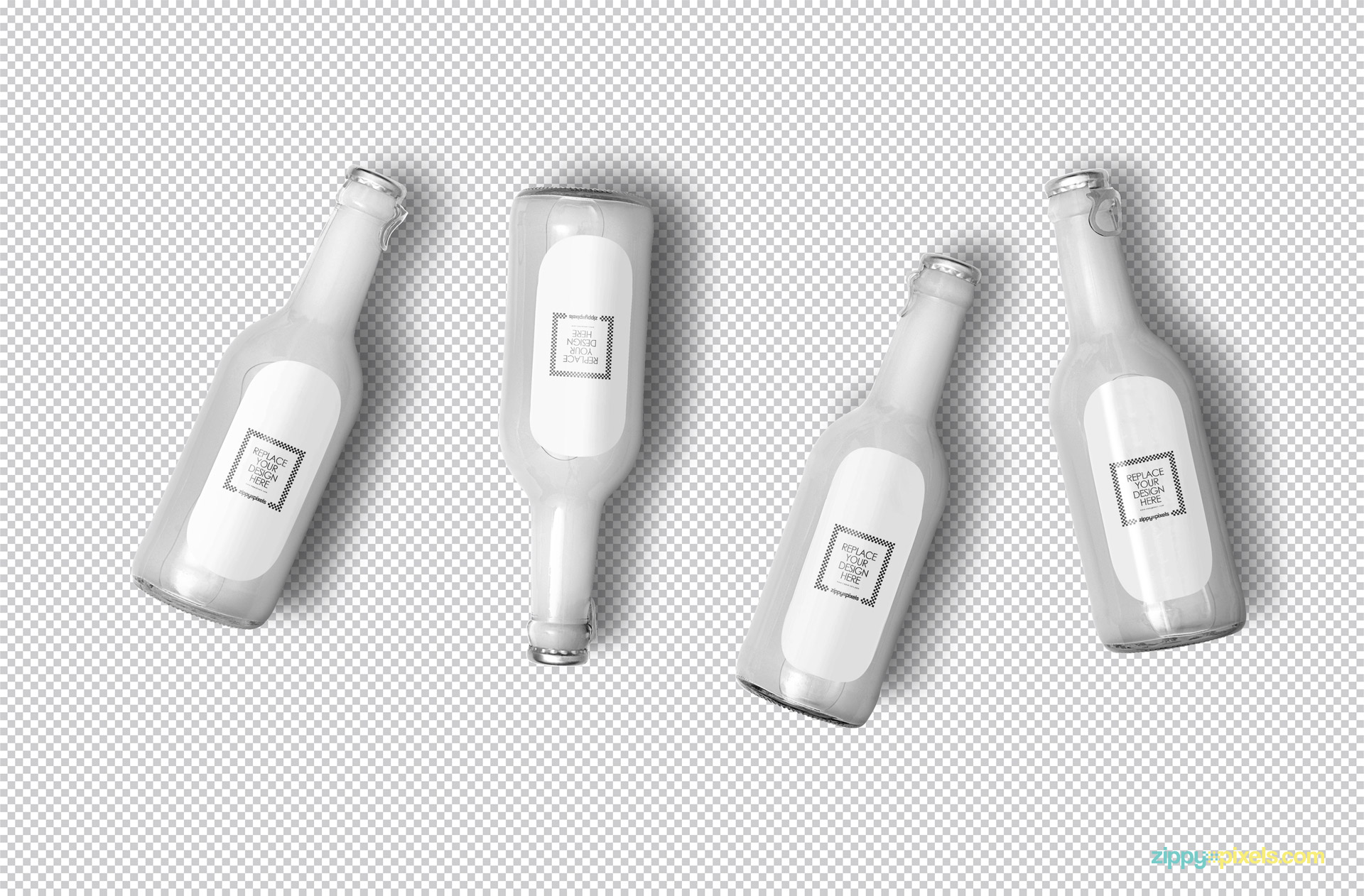 Plain white bottle mockup.